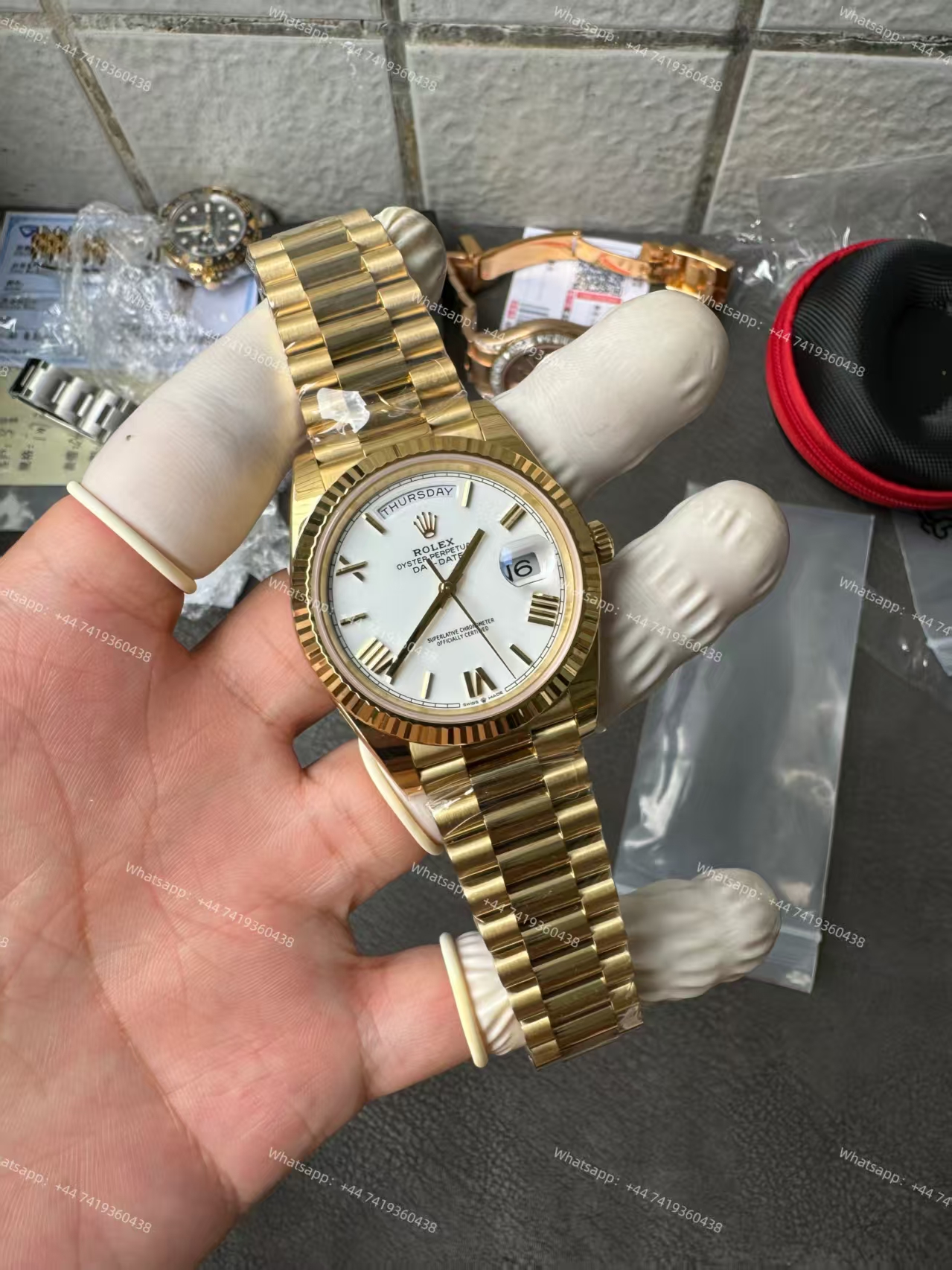 Rolex Day-Date m228238-0042 Gold white dial President bracelet 3255 Movement 209g (40mm) Best Super Clone