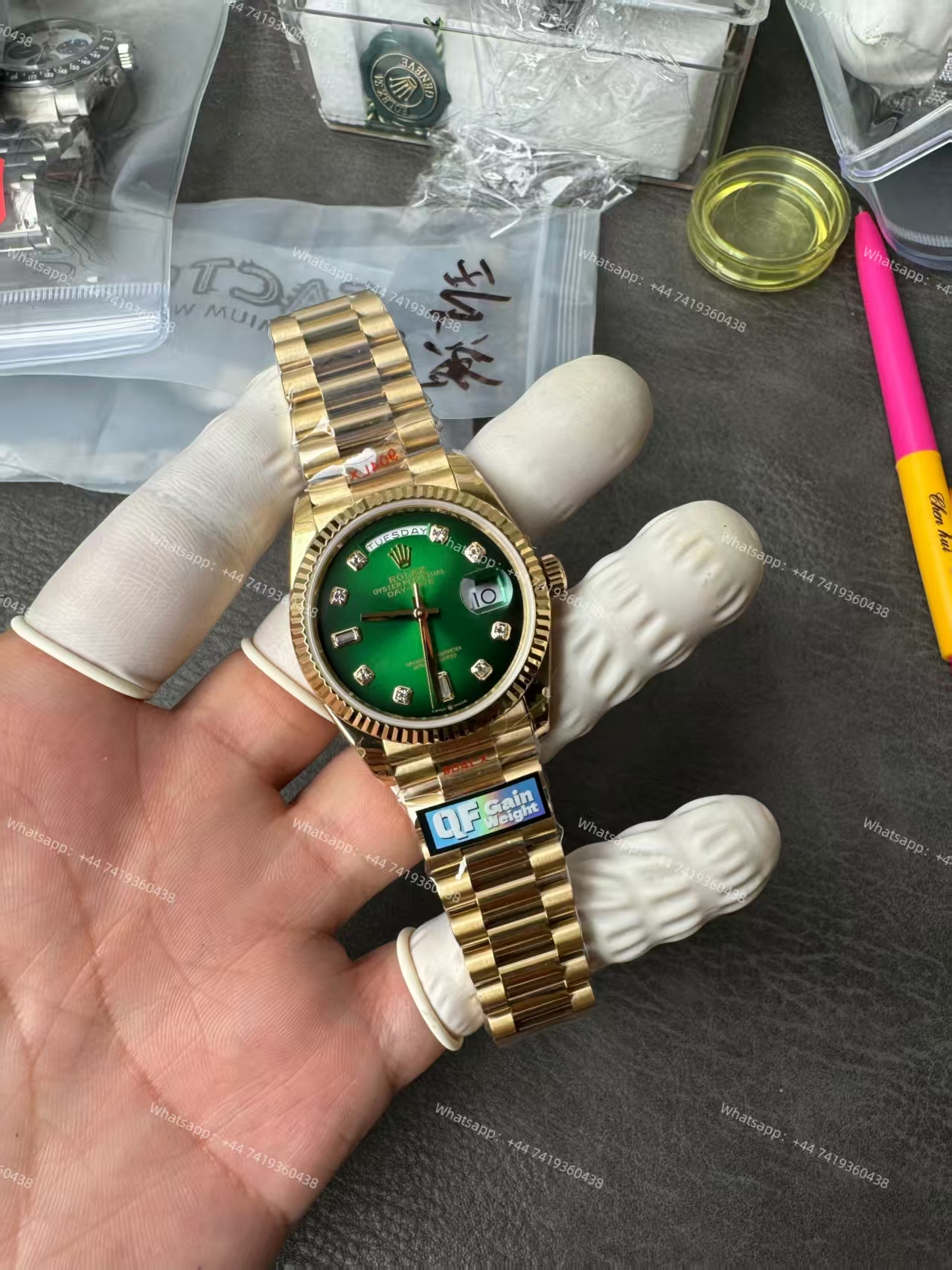 Rolex Day-Date m128238-0069 Diamond Green Gradient Dial President bracelet 3255 Movement (36 mm) Best Super Clone