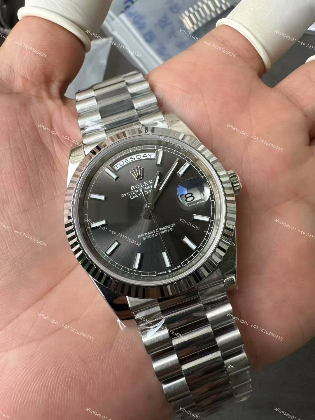 Rolex Day-Date m228239-0060 Gray dial President bracelet 3255 Movement 209g (40mm) Best Super Clone