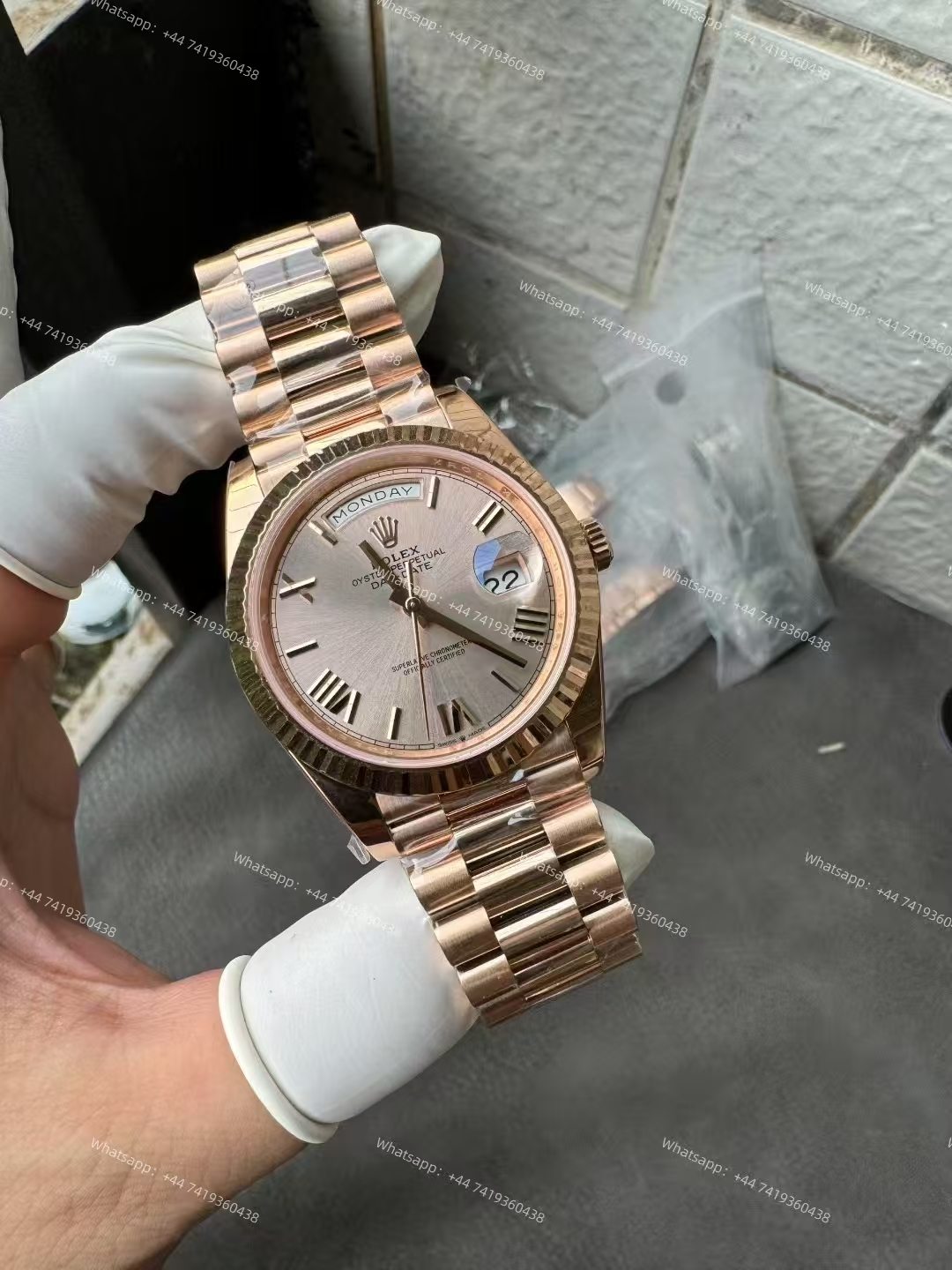 Rolex Day-Date m228235-0001 Rose gold dial Presidential bracelet 3255 Movement 209g (40mm) Best Super Clone
