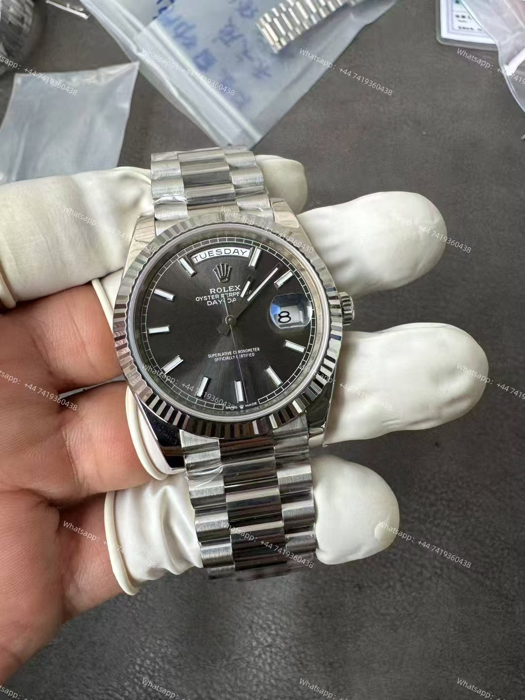 Rolex Day-Date m228239-0060 Gray dial President bracelet 3255 Movement 209g (40mm) Best Super Clone