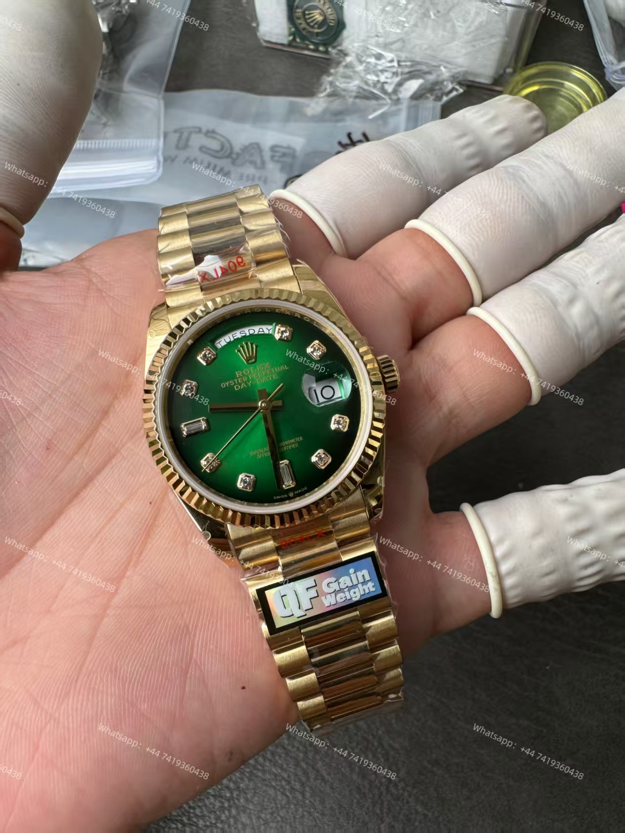 Rolex Day-Date m128238-0069 Diamond Green Gradient Dial President bracelet 3255 Movement (36 mm) Best Super Clone