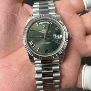 Rolex Day-Date M228239-0033 1:1 Replica Olive Green Dial 40MM 3255 Movement Presidential Bracelet Super Clone Watch