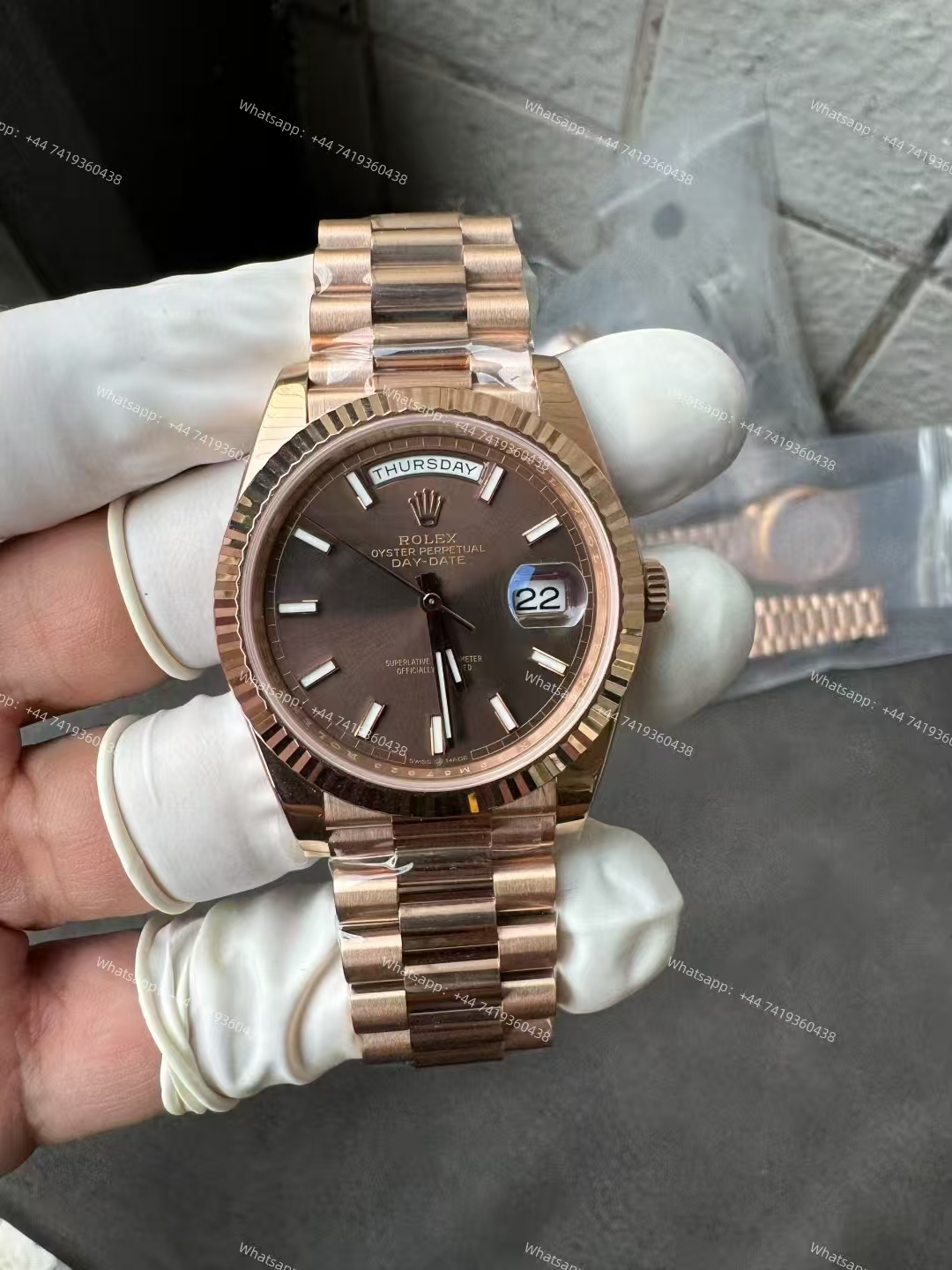 Rolex Day-Date m228235-0053 Rose gold Chocolate-colored dial  President bracelet 3255 Movement 209g (40mm) Best Super Clone
