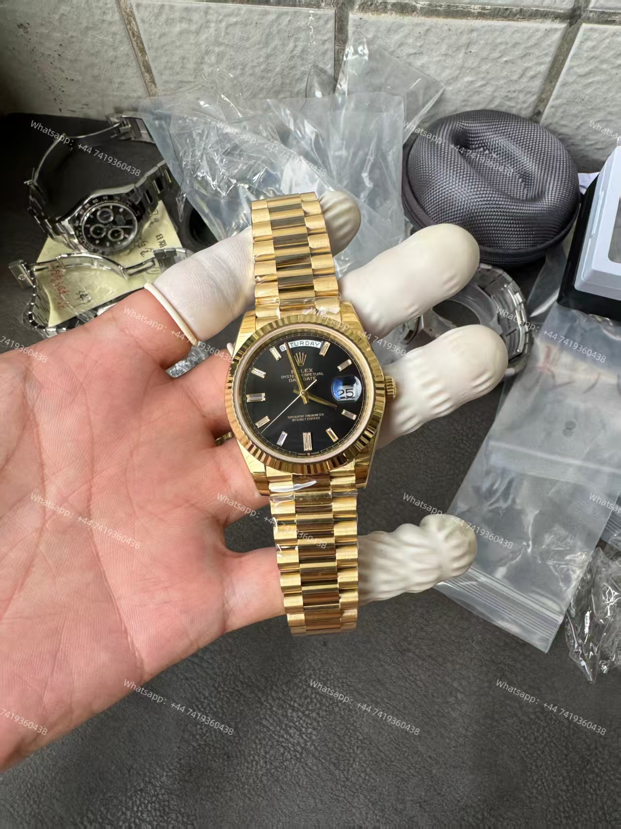 Rolex Day-Date m228238-0004 Black diamond-set dial President bracelet 3255 Movement 209g (40mm) Best Super Clone