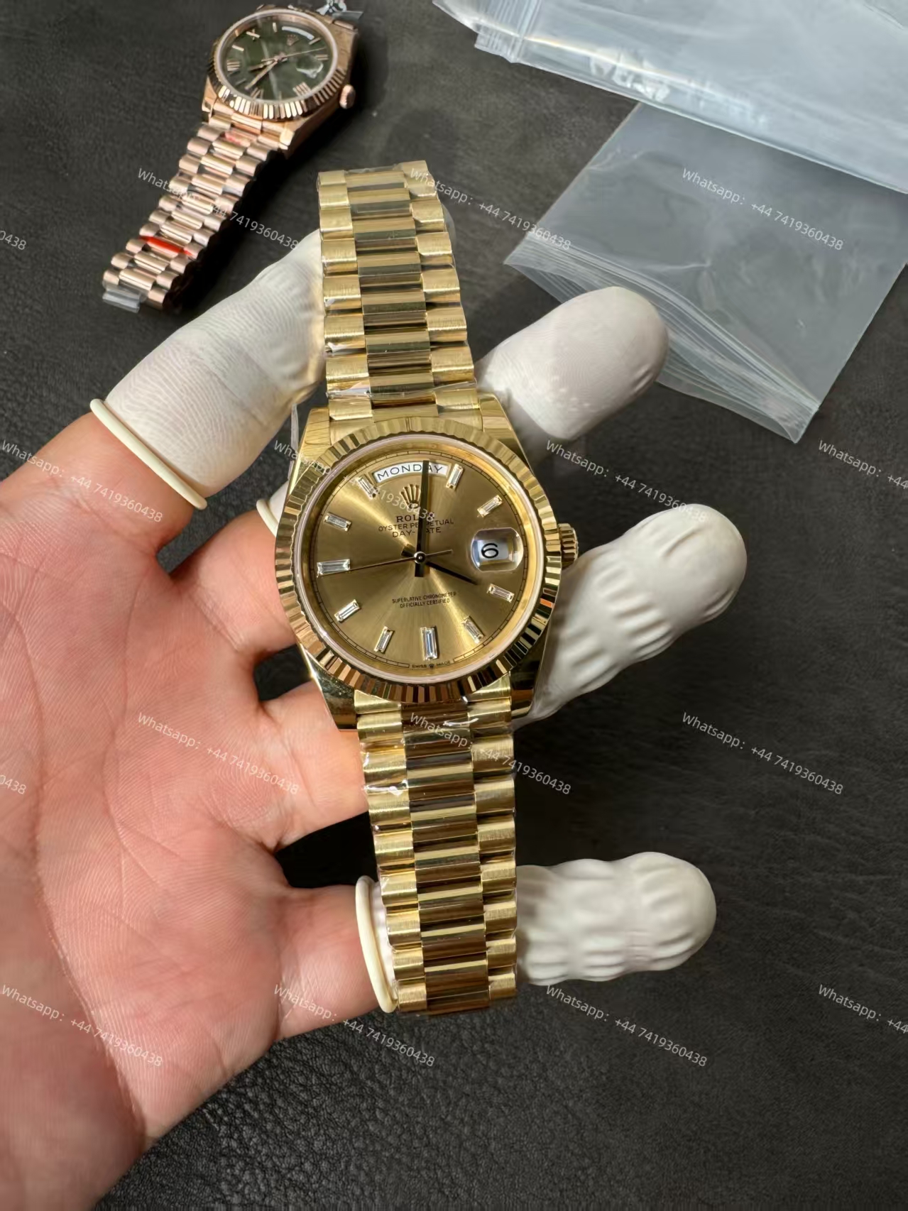 Rolex Day-Date m228238-0005 Gold Diamond Dial Presidential bracelet 3255 Movement 209g (40mm) Best Super Clone