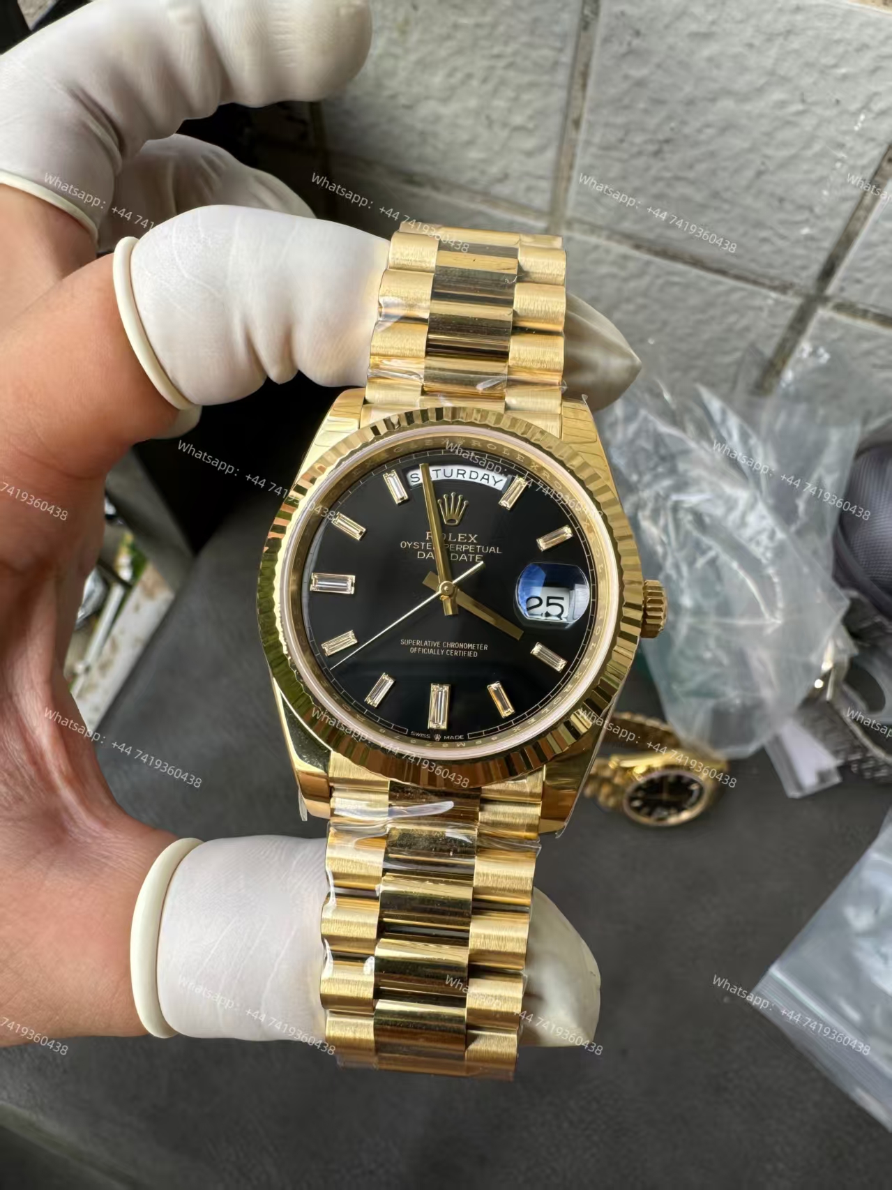 Rolex Day-Date m228238-0004 Black diamond-set dial President bracelet 3255 Movement 209g (40mm) Best Super Clone