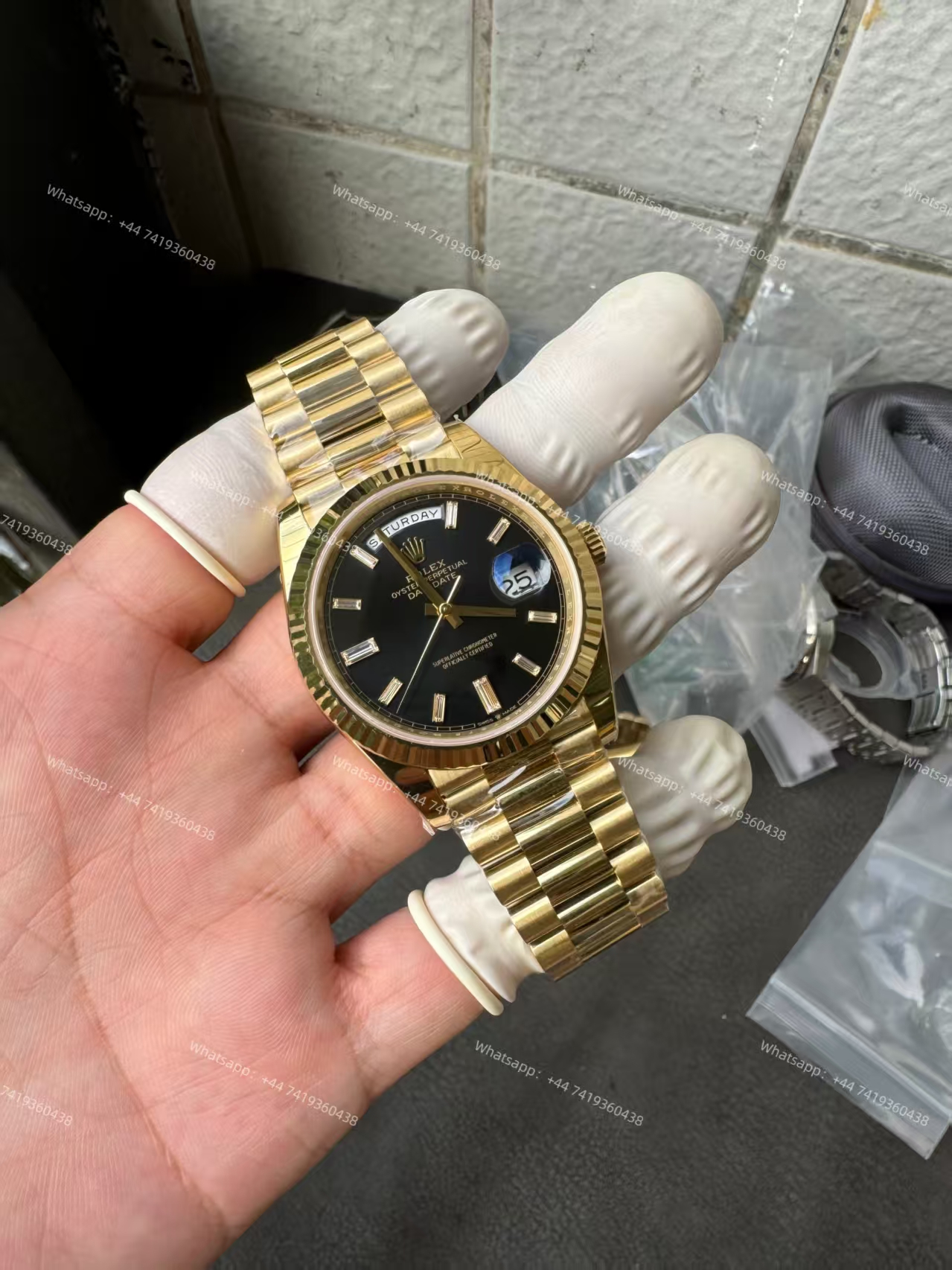 Rolex Day-Date m228238-0004 Black diamond-set dial President bracelet 3255 Movement 209g (40mm) Best Super Clone