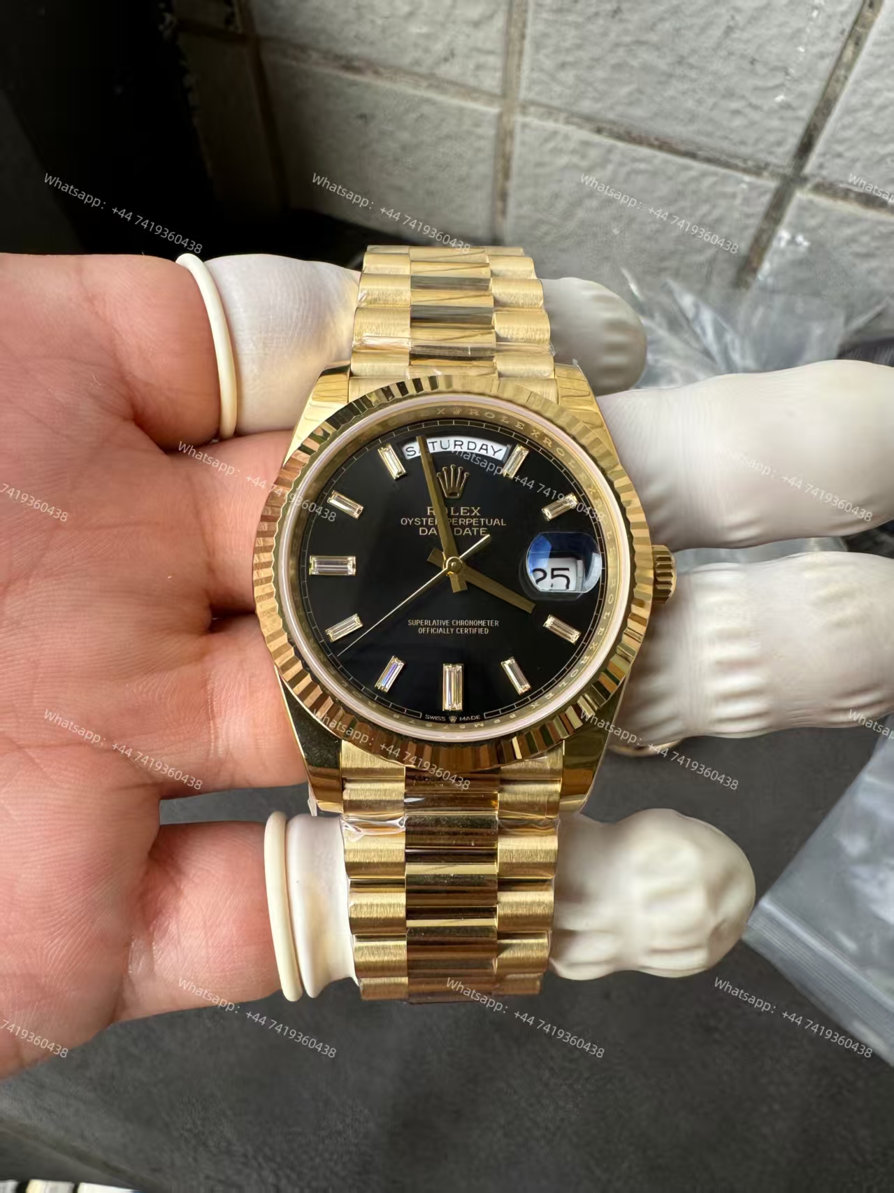 Rolex Day-Date m228238-0004 Black diamond-set dial President bracelet 3255 Movement 209g (40mm) Best Super Clone