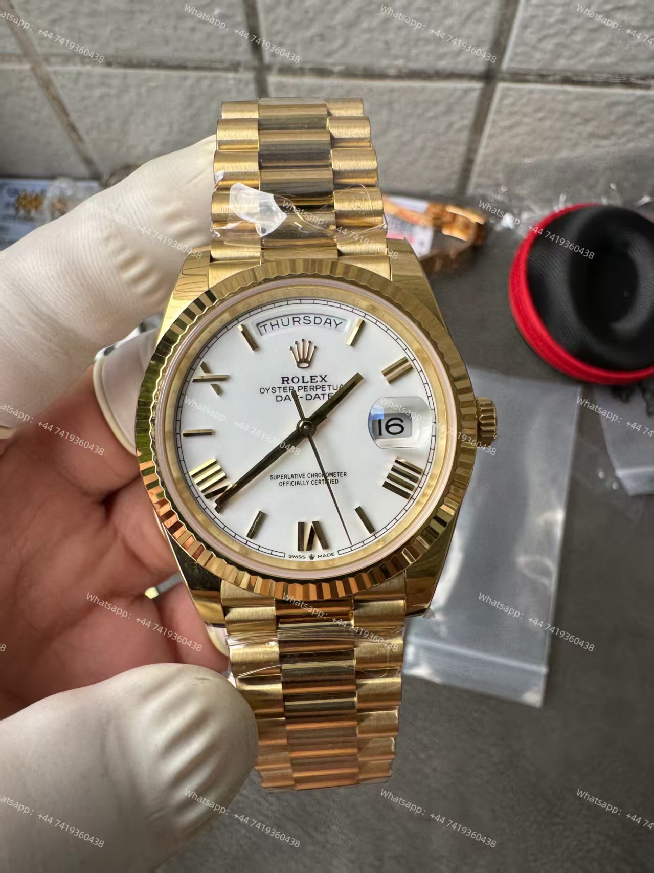 Rolex Day-Date m228238-0042 Gold white dial President bracelet 3255 Movement 209g (40mm) Best Super Clone