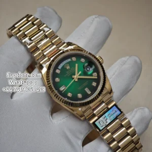 Rolex Super Clone Watches Day Date 18K Gold Gradient Green Diamond Dial 36mm m128238-0069 (1) Rolex Super Clone Watches Day Date 18K Gold Gradient Green Diamond Dial 36mm m128238-0069