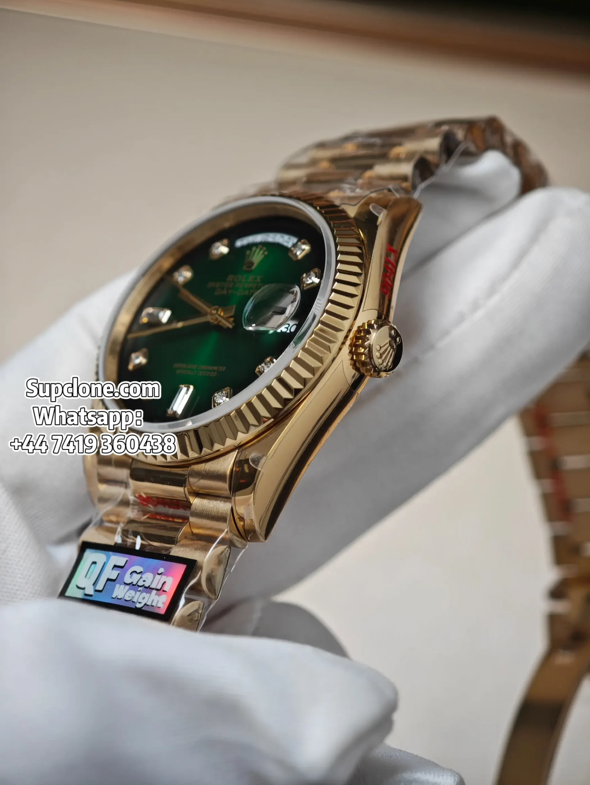 Rolex Super Clone Watches Day Date 18K Gold Gradient Green Diamond Dial 36mm m128238-0069 (16) Rolex Super Clone Watches Day Date 18K Gold Gradient Green Diamond Dial 36mm m128238-0069