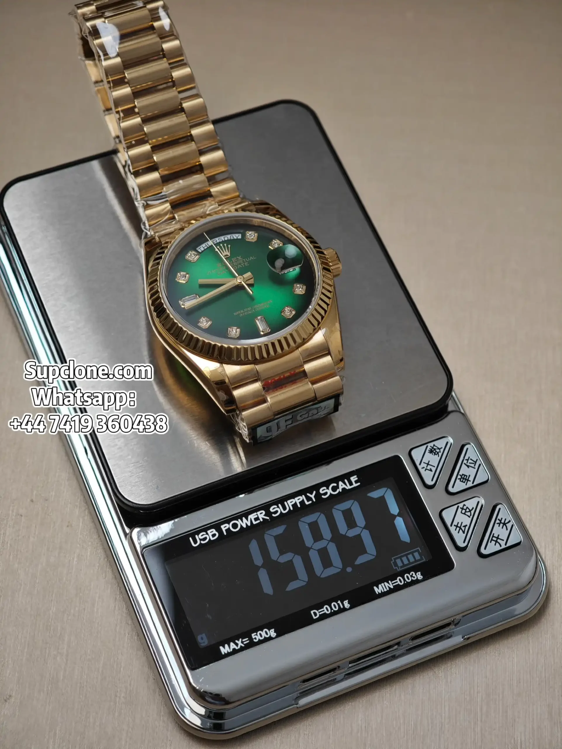 Rolex Super Clone Watches Day Date 18K Gold Gradient Green Diamond Dial 36mm m128238-0069 (19) Rolex Super Clone Watches Day Date 18K Gold Gradient Green Diamond Dial 36mm m128238-0069