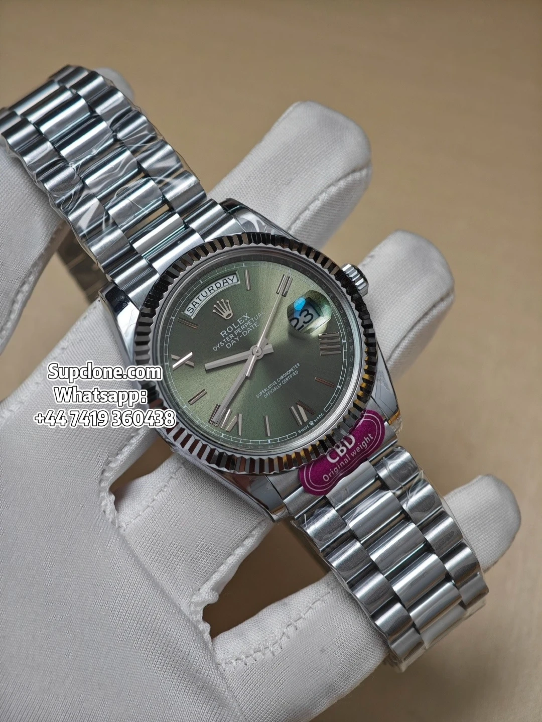 Rolex Super Clone Watches Day Date Olive Green Dial 40mm (1) Rolex Super Clone Watches Day Date Olive Green Dial 40mm m228239-0033