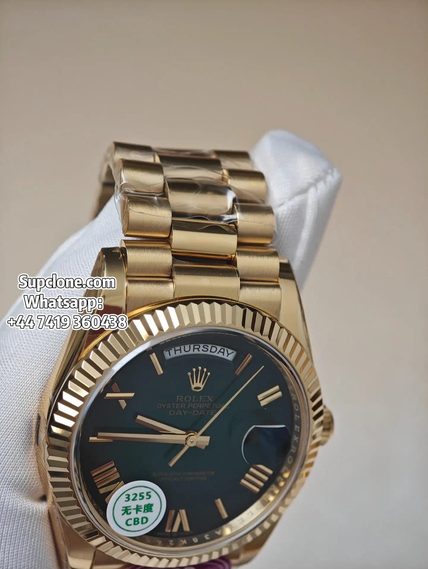 Rolex Super Clone Watches Day Date Ombre Green Dial 40mm m228238-0069