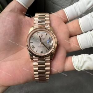 Rolex Day-Date M228235-0001 1:1 Replica Rose Gold Dial 40MM 3255 Movement Presidential Bracelet Super Clone Watch