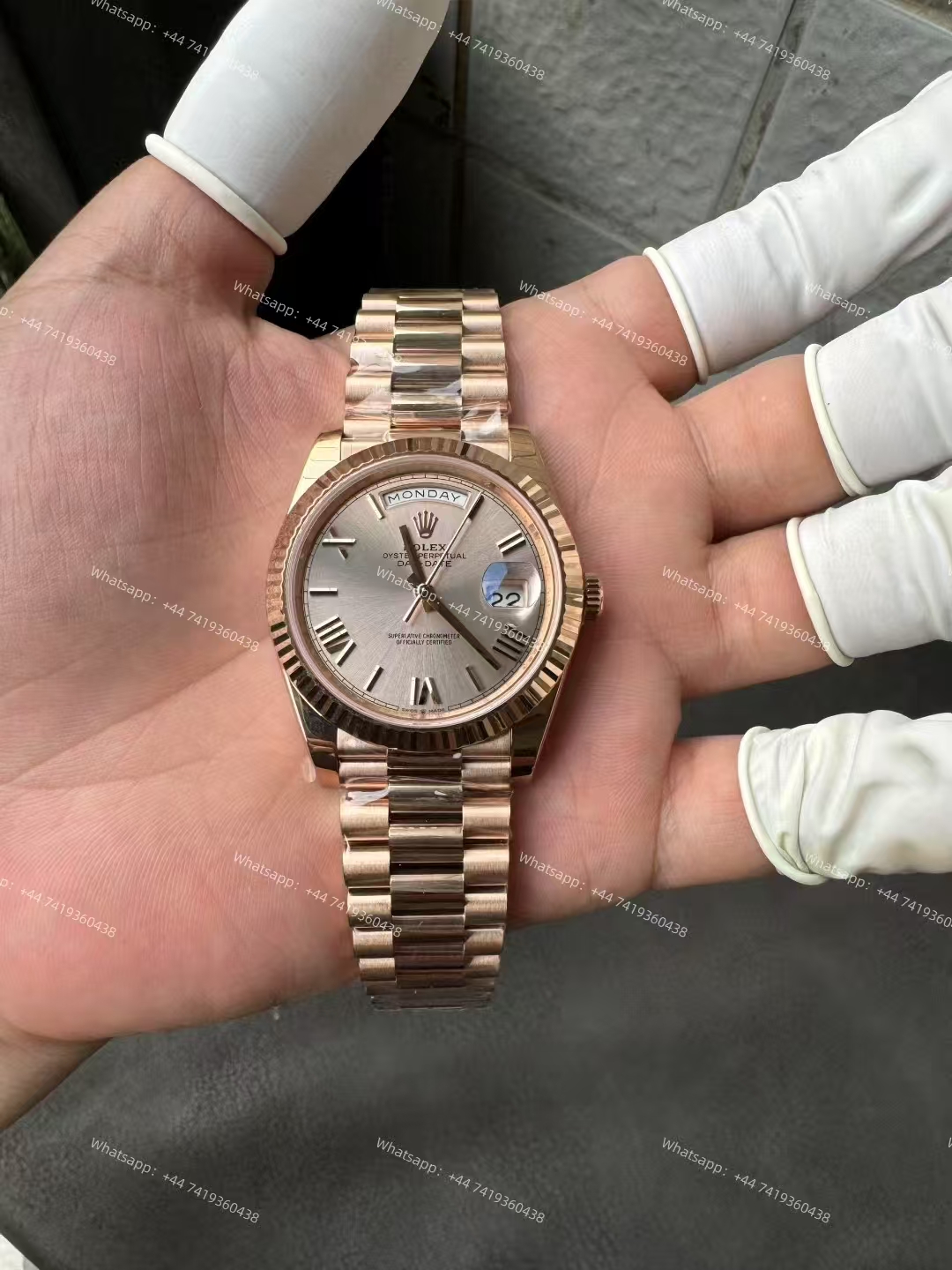Rolex Day-Date m228235-0001 Rose gold dial Presidential bracelet 3255 Movement 209g (40mm) Best Super Clone
