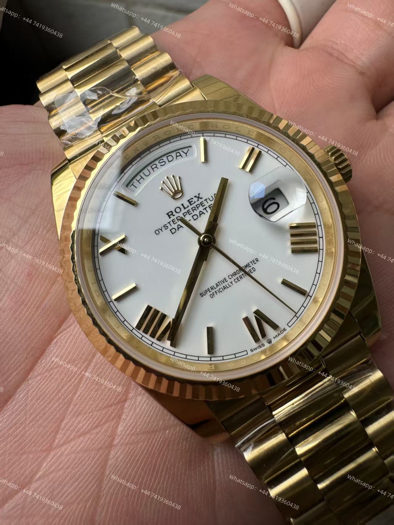 Rolex Day-Date m228238-0042 Gold white dial President bracelet 3255 Movement 209g (40mm) Best Super Clone