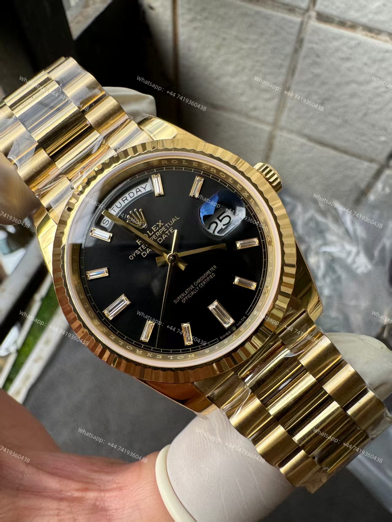 Rolex Day-Date m228238-0004 Black diamond-set dial President bracelet 3255 Movement 209g (40mm) Best Super Clone