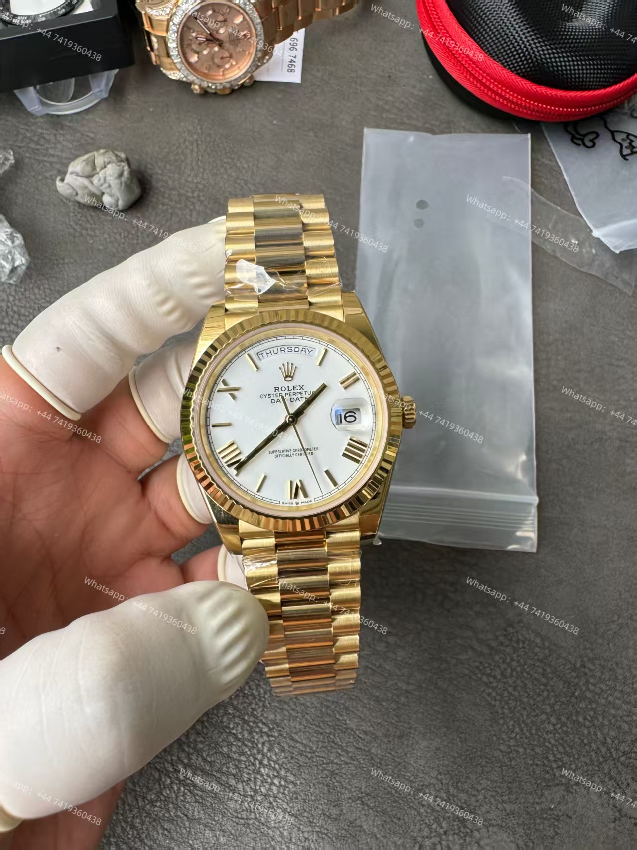 Rolex Day-Date m228238-0042 Gold white dial President bracelet 3255 Movement 209g (40mm) Best Super Clone