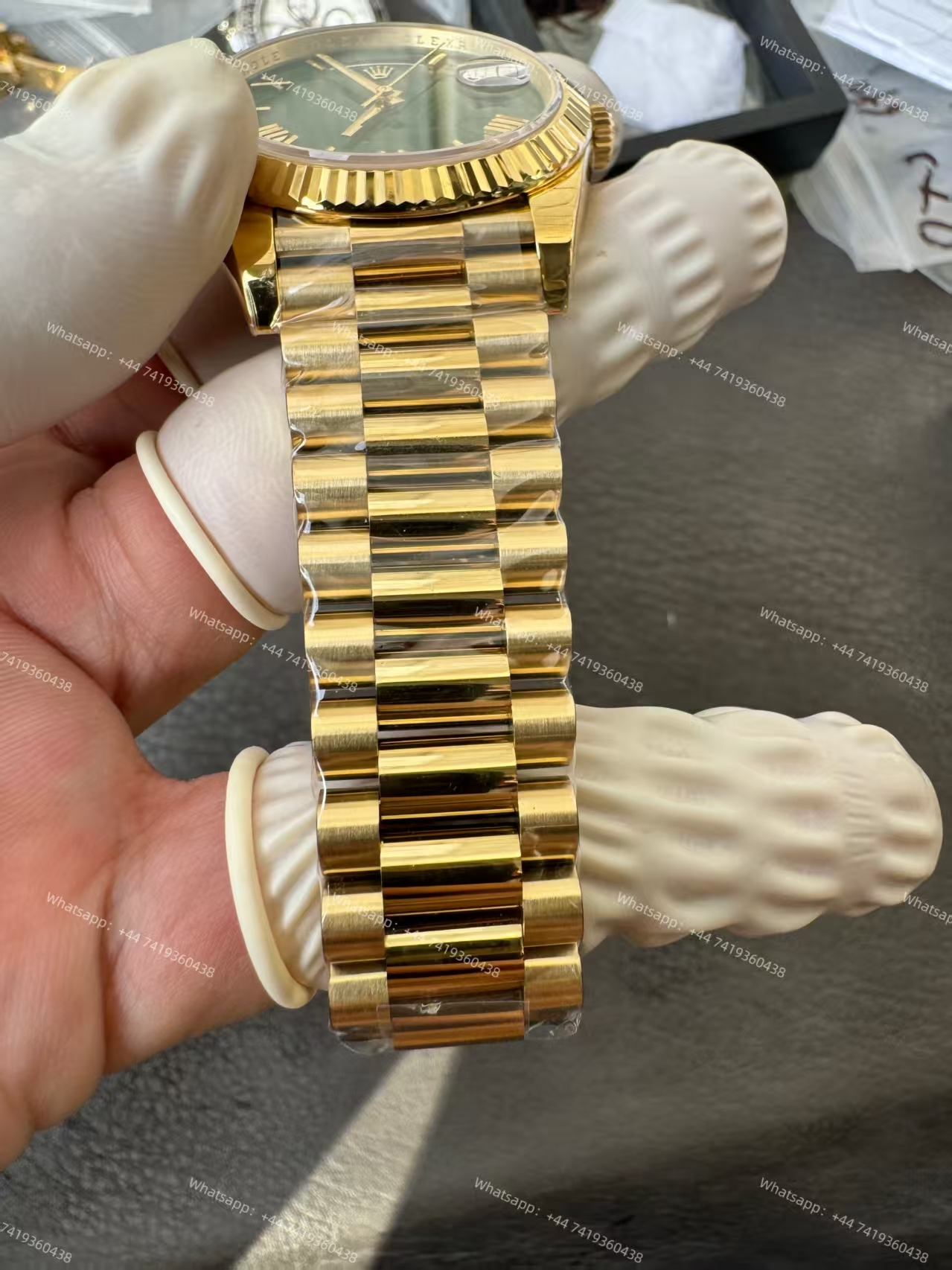 Rolex Day-Date m228238-0061 Gold green dial President bracelet 3255 Movement 209g (40mm) Best Super Clone