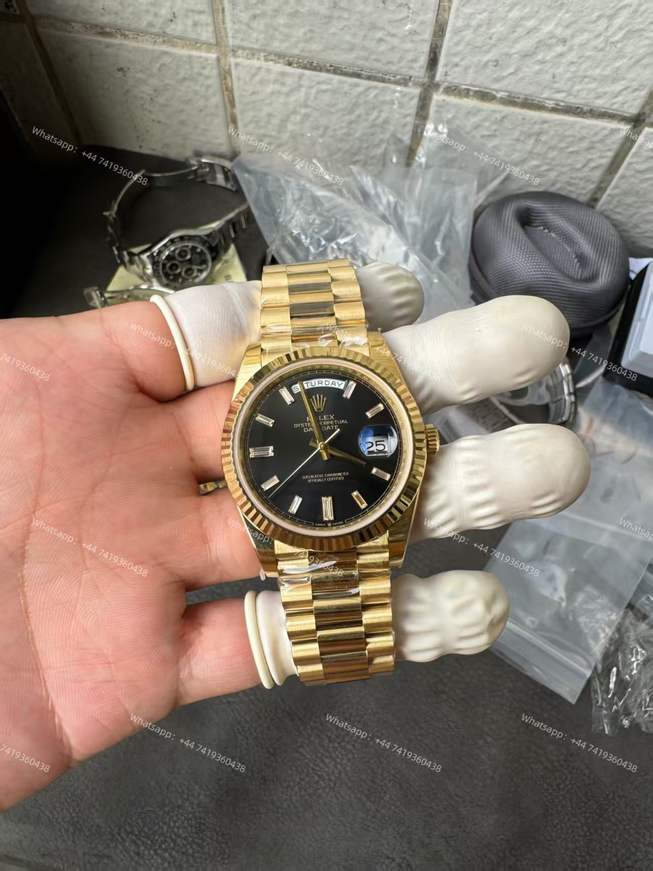 Rolex Day-Date m228238-0004 Black diamond-set dial President bracelet 3255 Movement 209g (40mm) Best Super Clone
