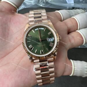 Rolex Day-Date M228235-0025 1:1 Replica Rose Gold Olive Dial 40MM 3255 Movement Presidential Bracelet Super Clone Watch