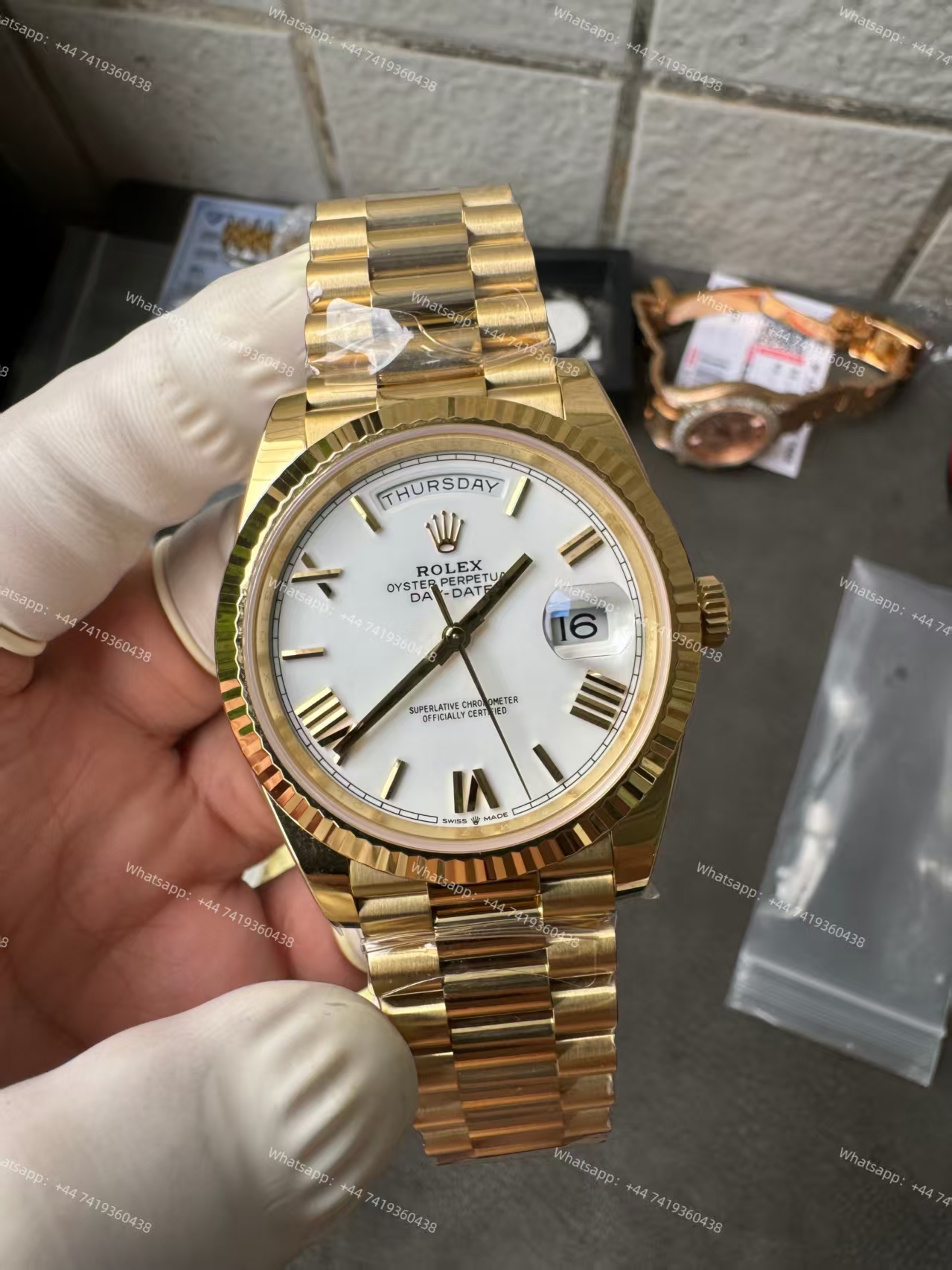 Rolex Day-Date m228238-0042 Gold white dial President bracelet 3255 Movement 209g (40mm) Best Super Clone