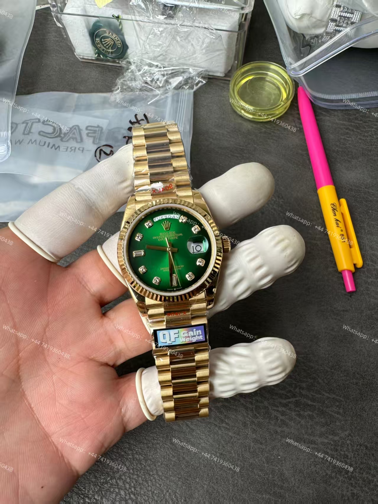Rolex Day-Date m128238-0069 Diamond Green Gradient Dial President bracelet 3255 Movement (36 mm) Best Super Clone