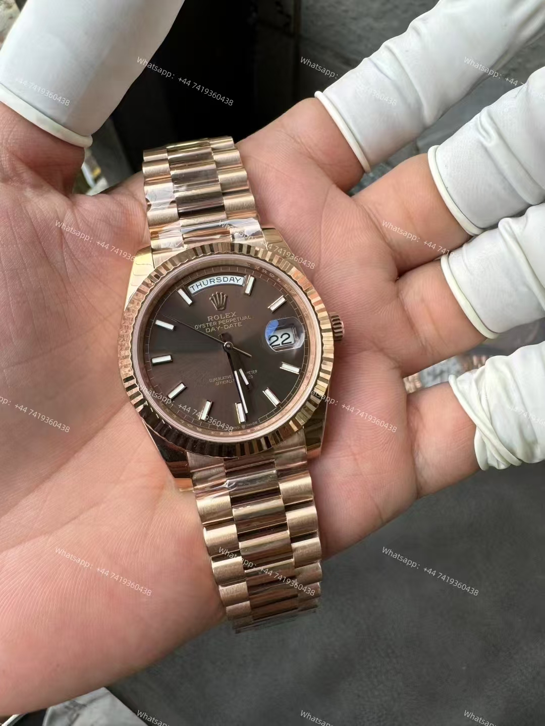 Rolex Day-Date m228235-0053 Rose gold Chocolate-colored dial  President bracelet 3255 Movement 209g (40mm) Best Super Clone
