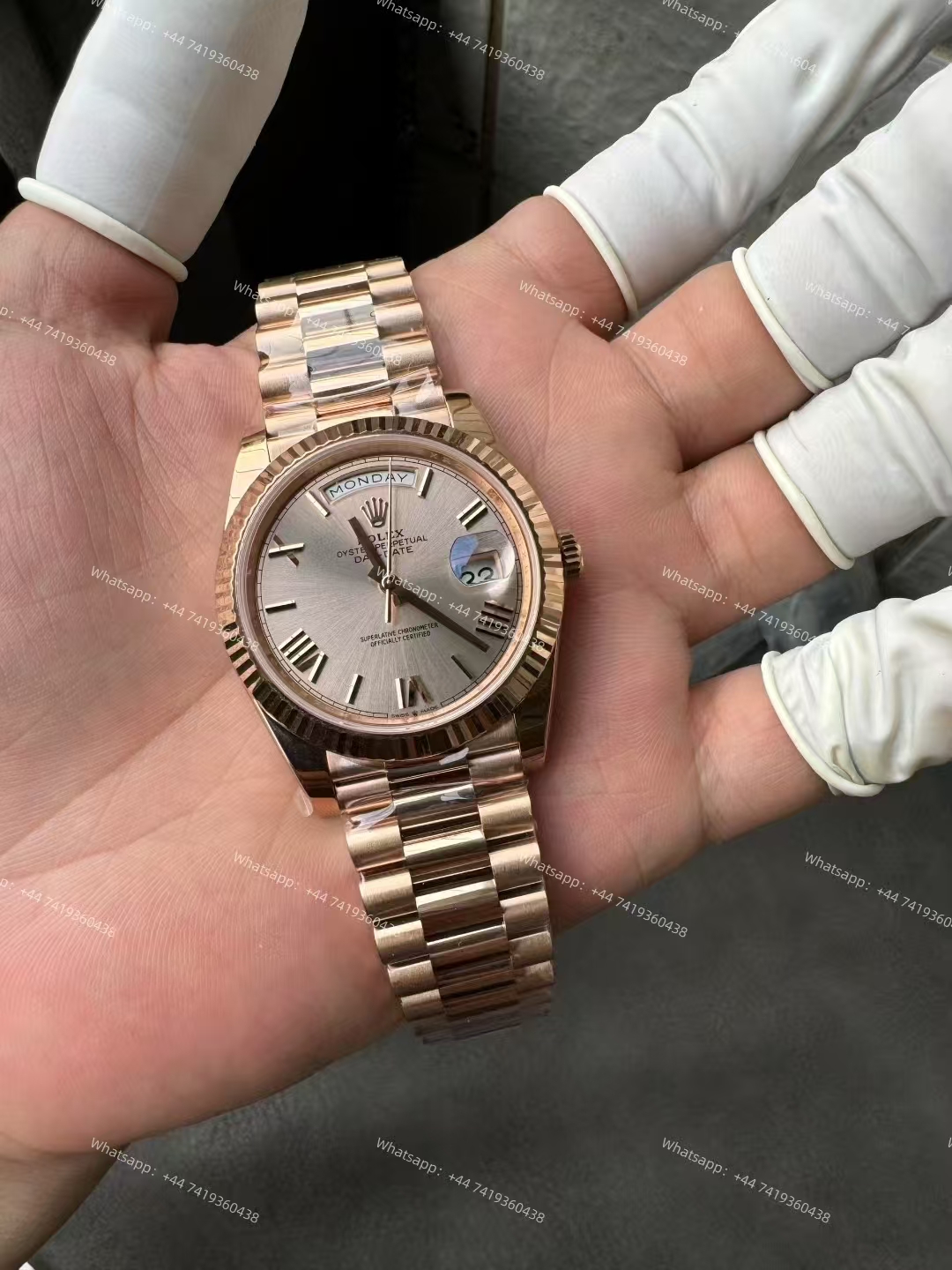 Rolex Day-Date m228235-0001 Rose gold dial Presidential bracelet 3255 Movement 209g (40mm) Best Super Clone