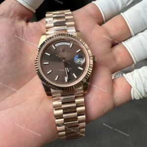 Rolex Day-Date M228235-0053 1:1 Replica Rose Gold Chocolate Dial 40MM 3255 Movement Presidential Bracelet Super Clone Watch