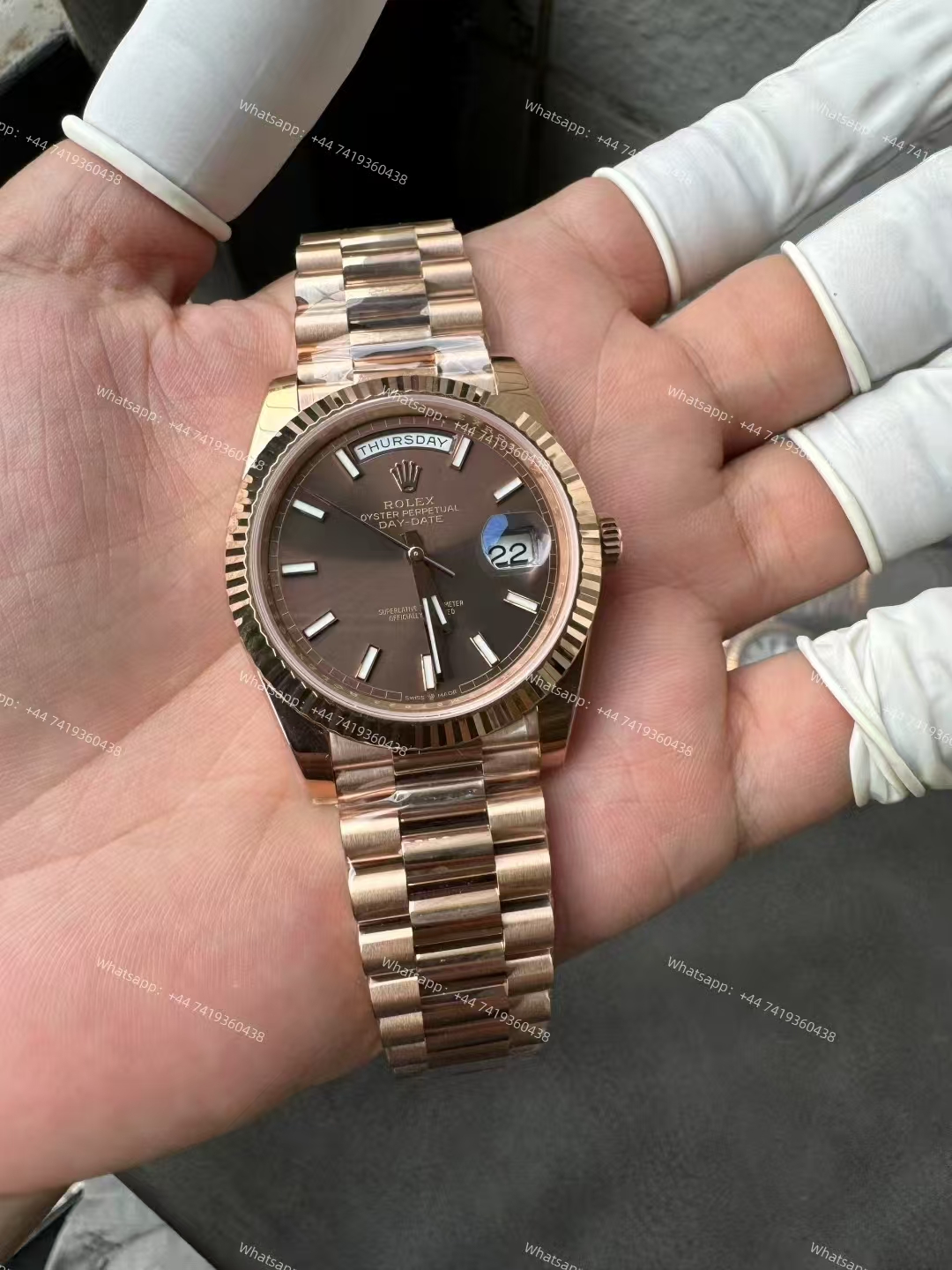 Rolex Day-Date m228235-0053 Rose gold Chocolate-colored dial  President bracelet 3255 Movement 209g (40mm) Best Super Clone
