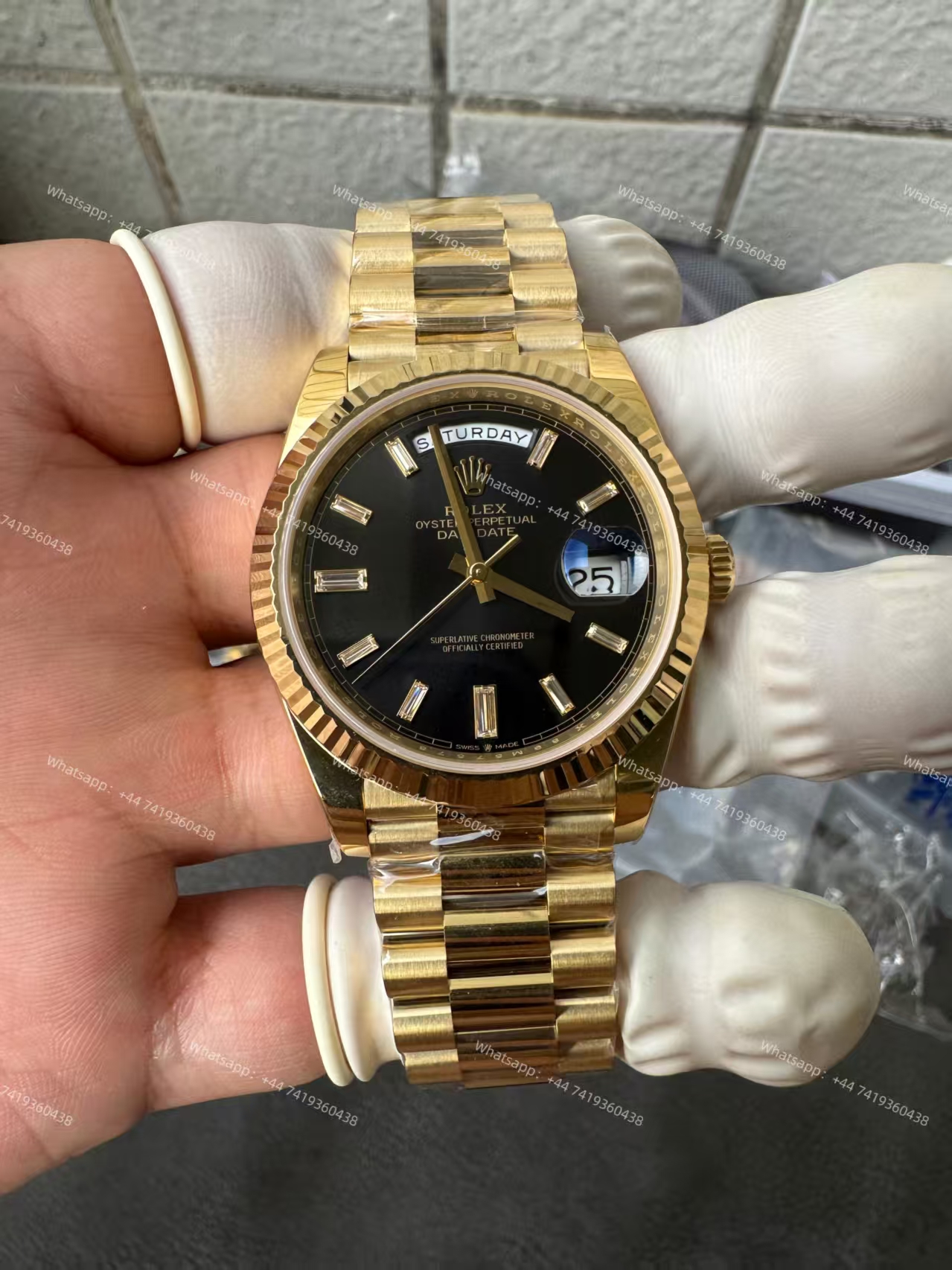 Rolex Day-Date m228238-0004 Black diamond-set dial President bracelet 3255 Movement 209g (40mm) Best Super Clone