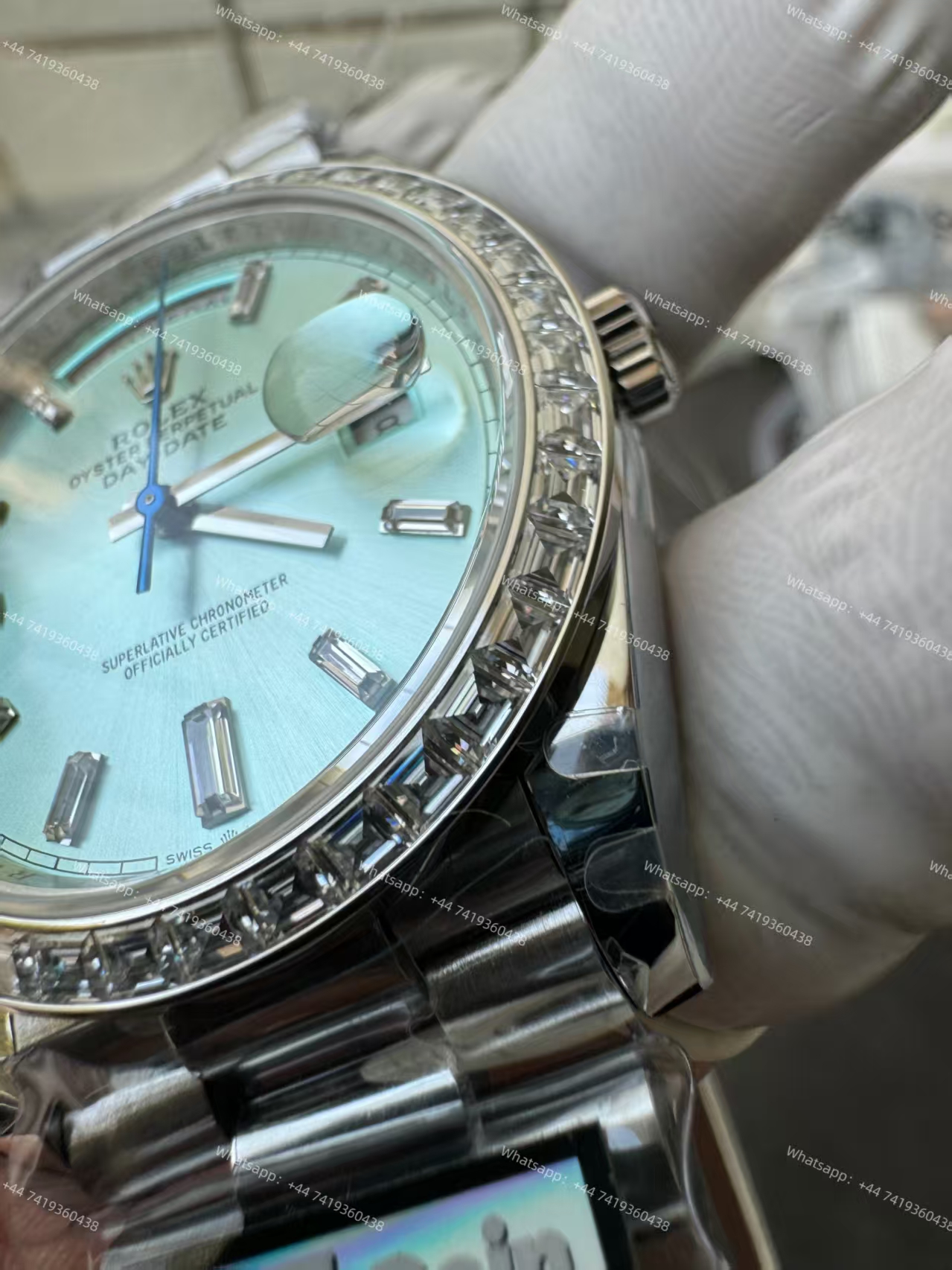 Rolex Day-Date 228396TBR Ice-blue dial Presidential bracelet 3255 Movement (40mm) Best Super Clone