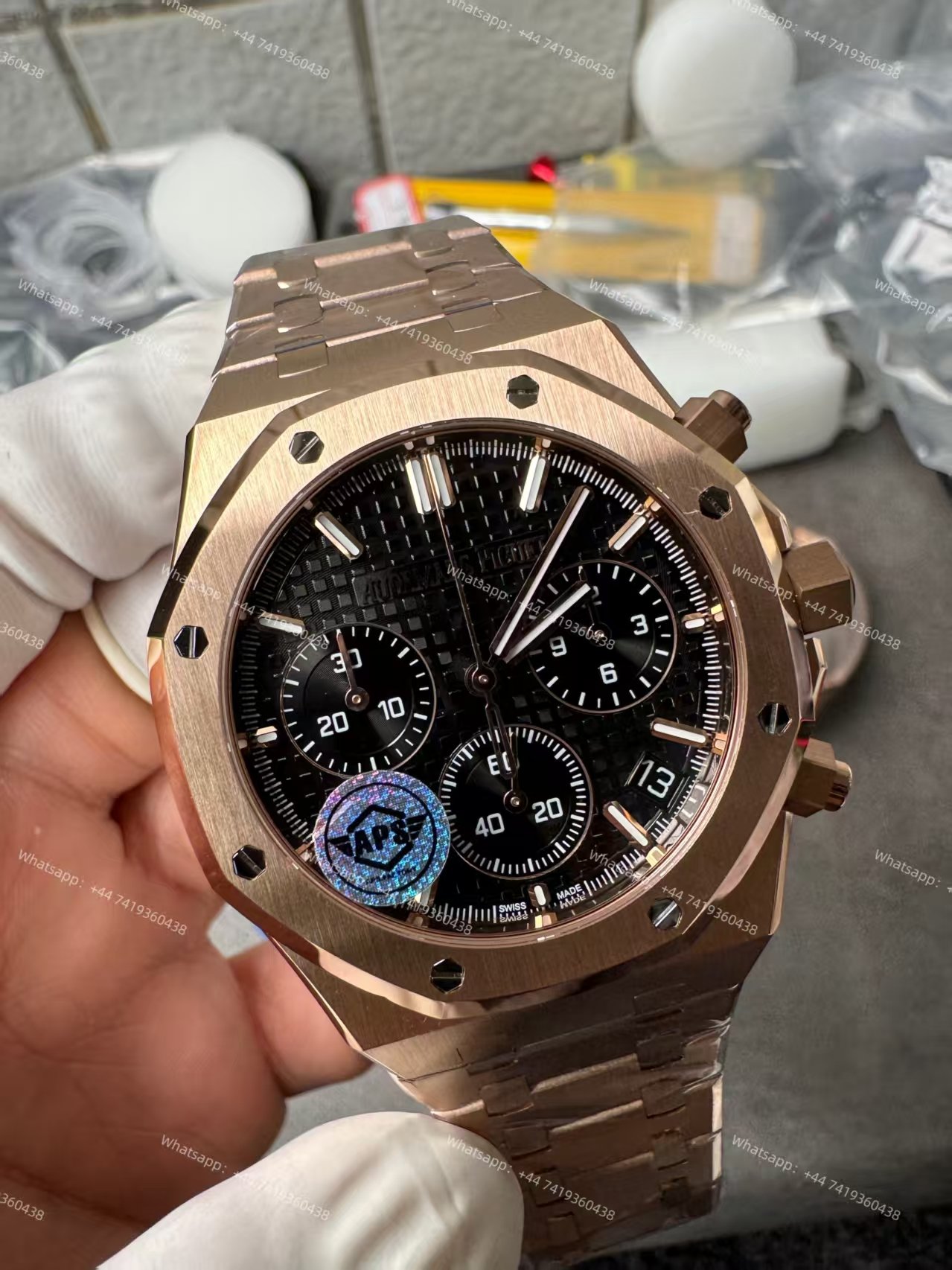 Audemars Piguet Super Clone Royal Oak Rose Gold Black dial 26240 Chronograph 41mm Cal.4401