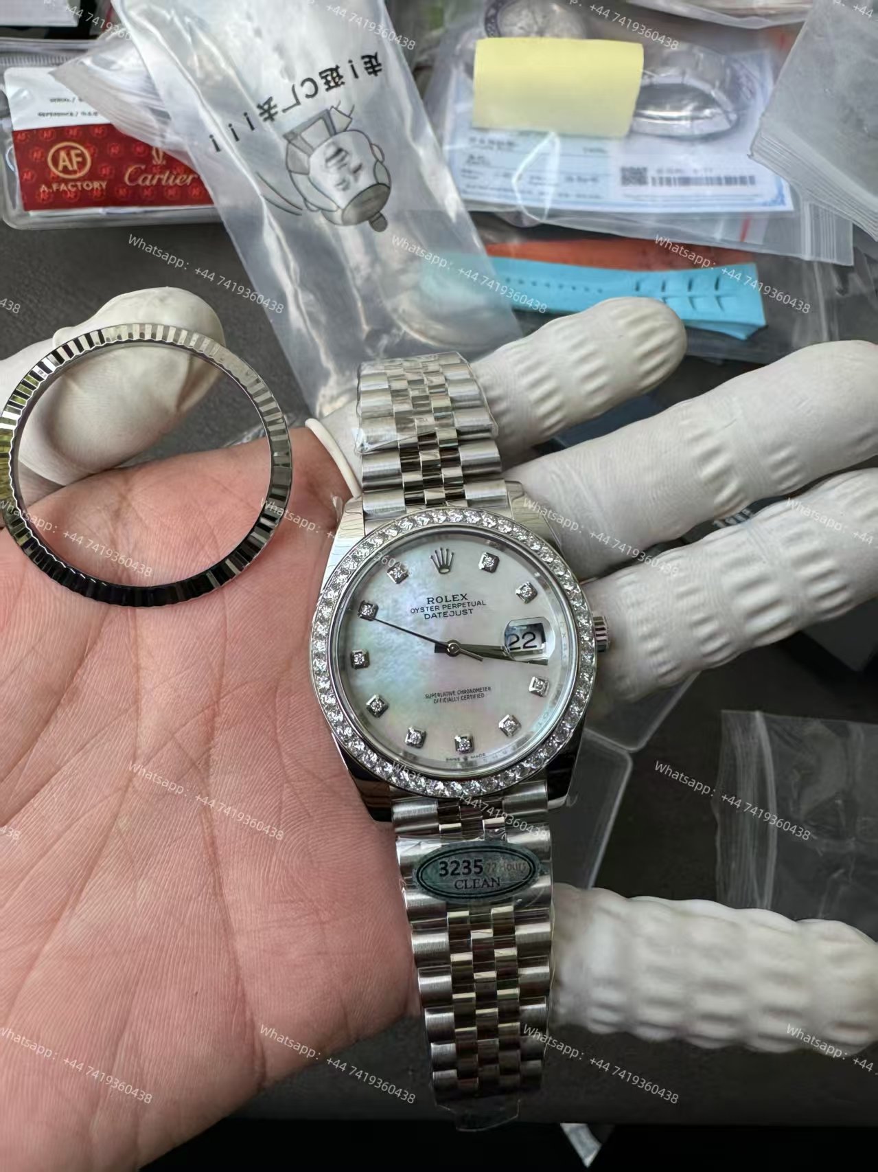 Rolex Datejust M126334-0020 1:1 Replica Mother of Pearl Diamond Dial Jubilee 41MM 3235 Movement Super Clone Watch
