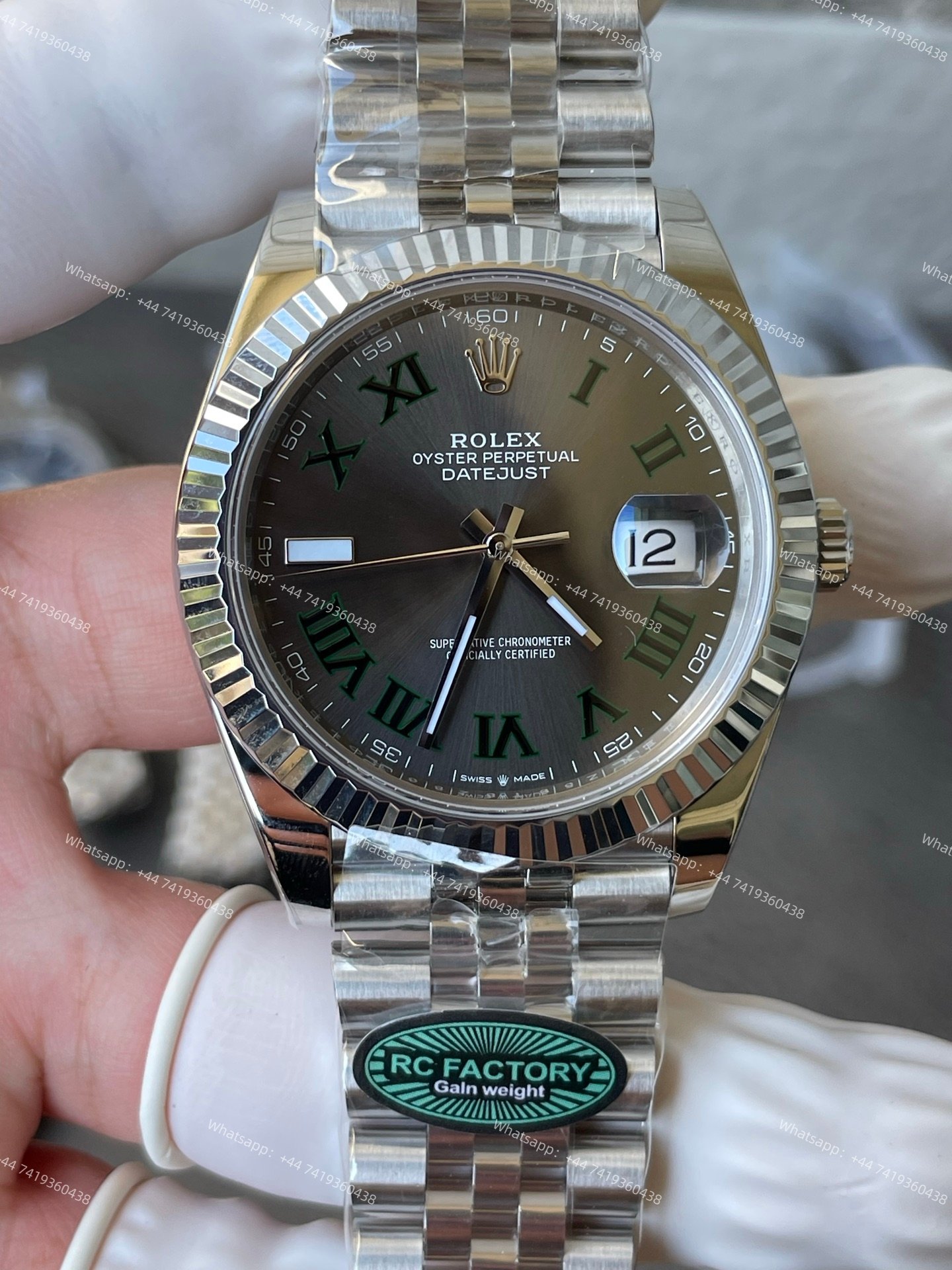 Rolex Datejust M126334 1:1 Replica Grey Roman Dial Jubilee 41MM 3235 Movement Super Clone Watch