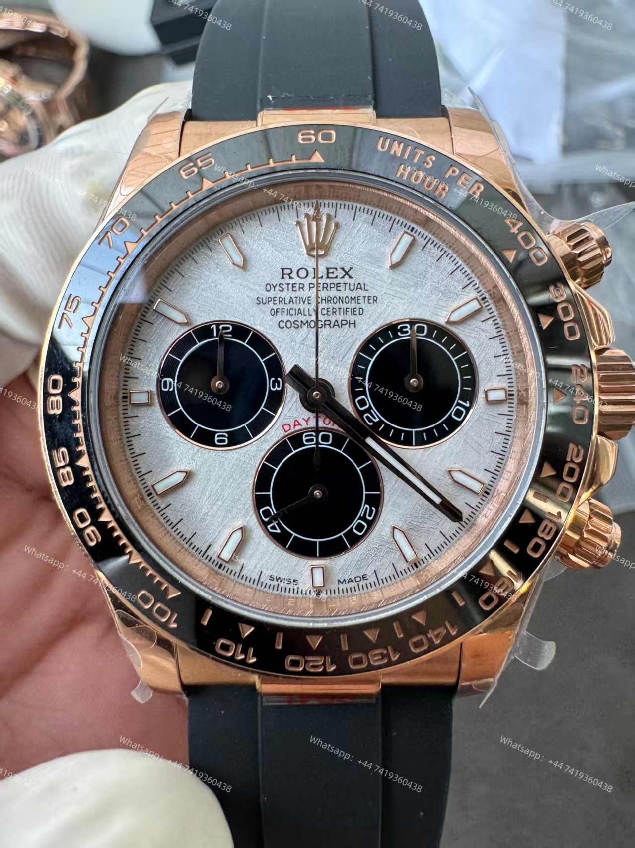 Rolex Super Clone Daytona M126515LN-0008 Rose Gold Meteorite Dial 4131 Movement