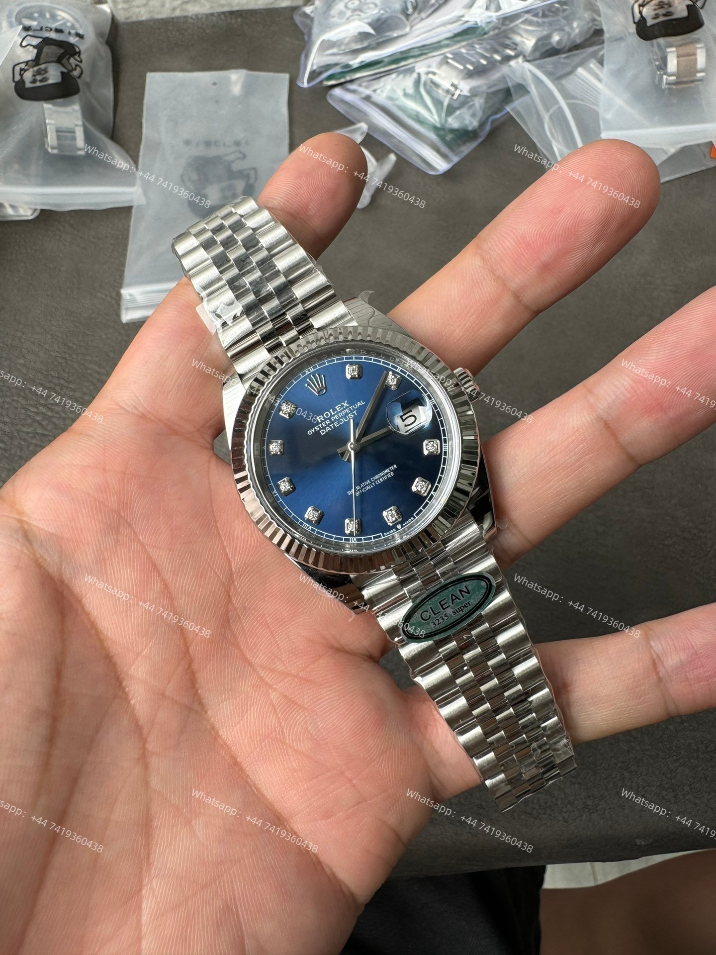 Rolex Datejust M126334 Blue Diamond Dial 1:1 Replica Jubilee 41MM 3235 Movement Super Clone Watch
