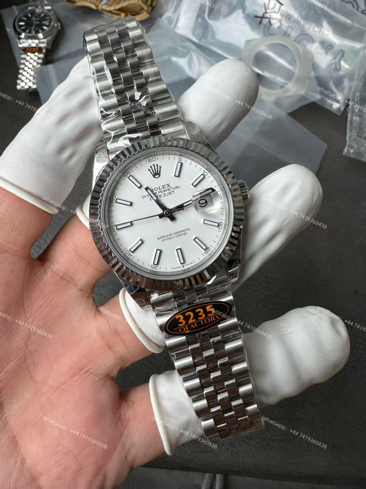 Rolex Datejust M126334-0010 1:1 Replica White Dial Jubilee 41MM 3235 Movement Super Clone Watch