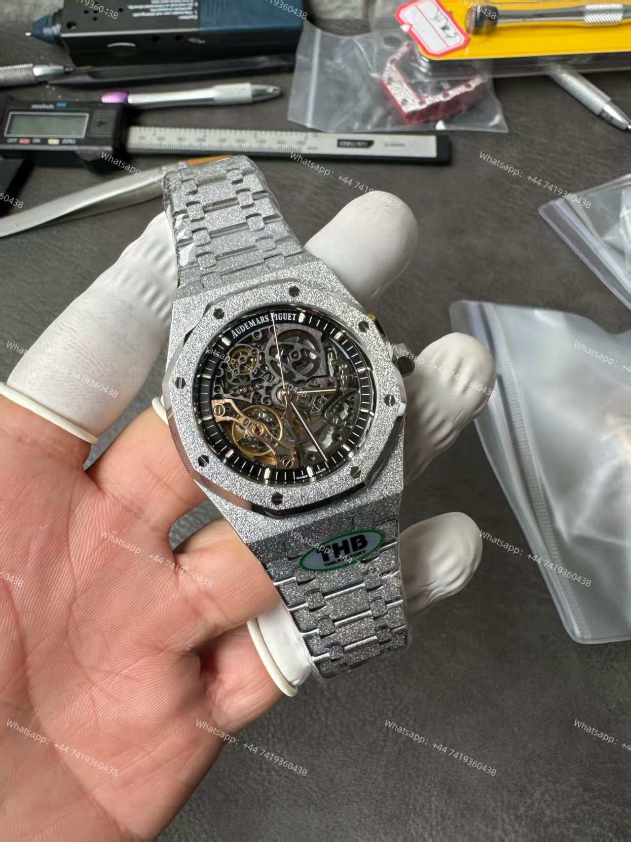 Audemars Piguet Super Clone Royal Oak 15407 Frosted Gold Skeleton Dial 41MM