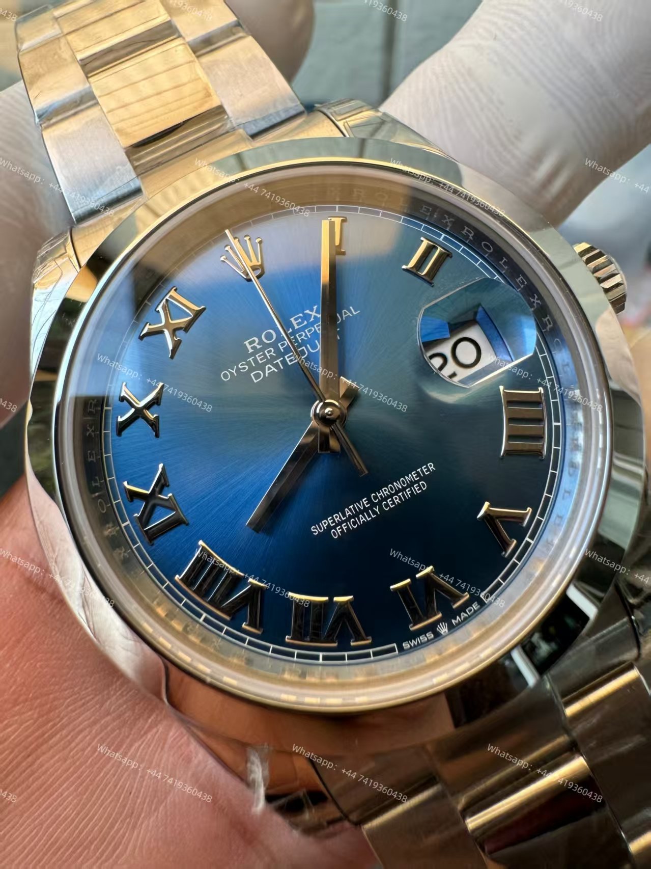 Rolex Datejust M126300-0017 1:1 Replica Azzurro Blue Roman Dial Oyster 41MM 3235 Movement Super Clone Watch