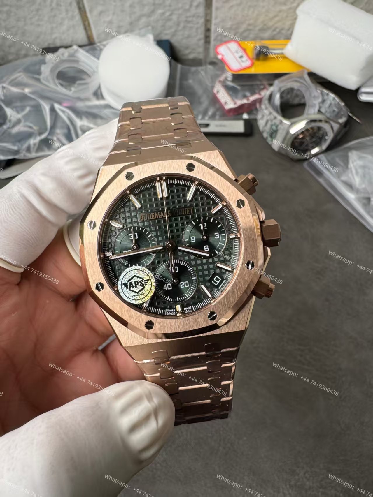 Audemars Piguet Super Clone Royal Oak Rose Gold Green Dial 26240 Chronograph 41mm Cal.4401