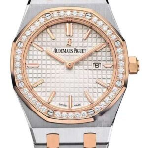 Audemars Piguet Super Clone Royal Oak 67651SR Rose Gold Diamond Bezel White Dial 33MM