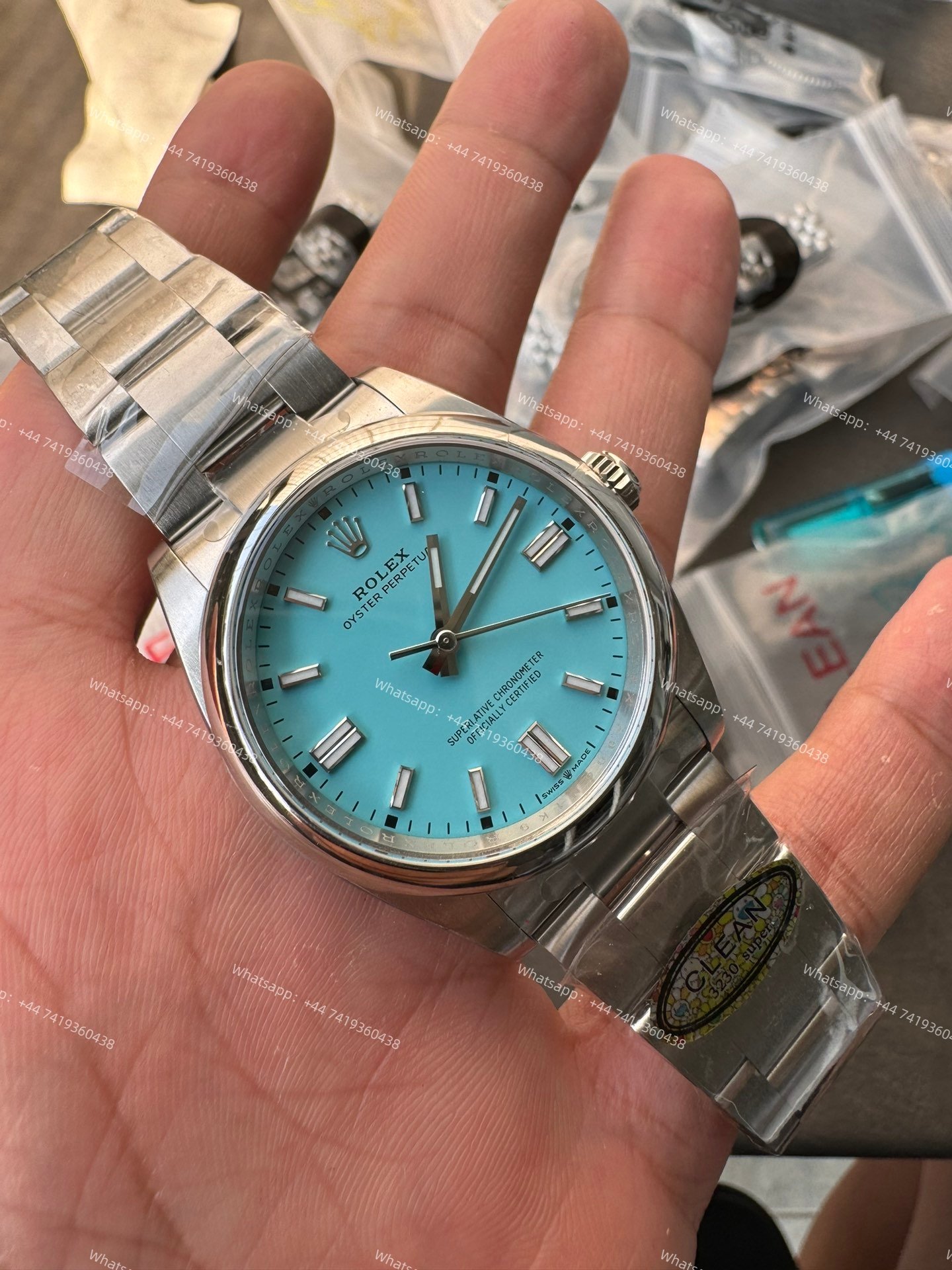 Rolex Super Clone Oyster Perpetual M126000-0006 36mm Tiffany Blue Dial 3230 Movement