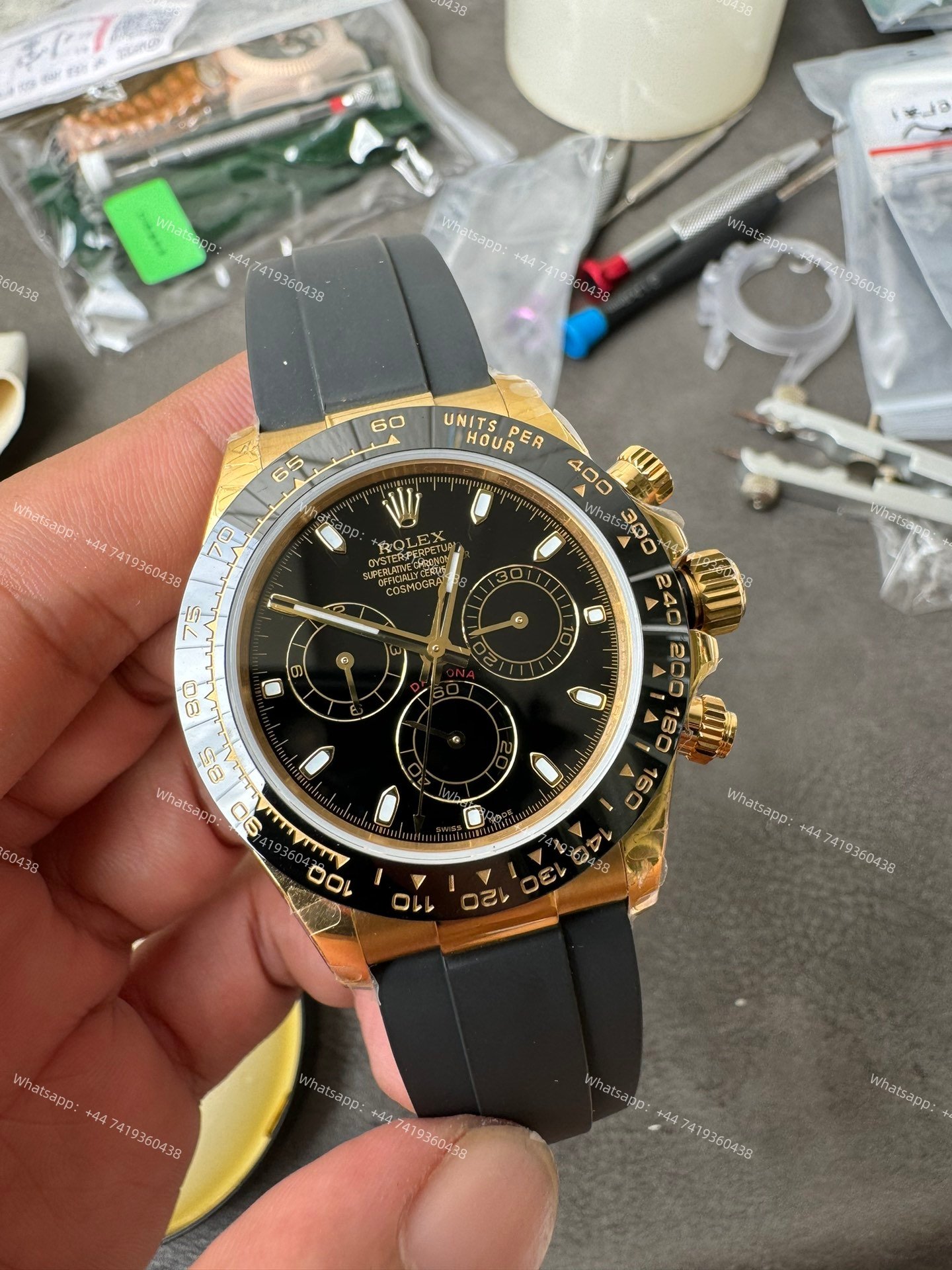 Rolex Daytona 1:1 Replica – M116518LN-0035 Black Dial Gold Case 4130 Super Clone