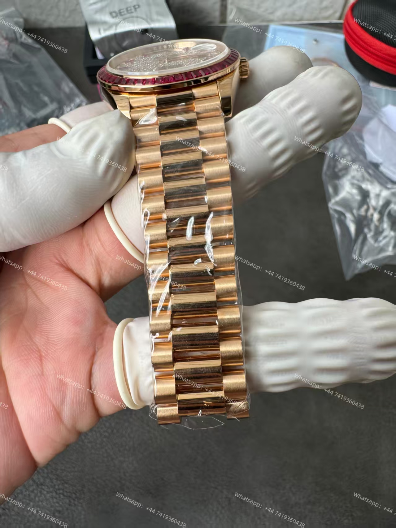 Rolex Day-Date 228398TRU Ruby and Moissanite Diamond Dial and Bezel 3255 Movement (40mm) Best Super Clone