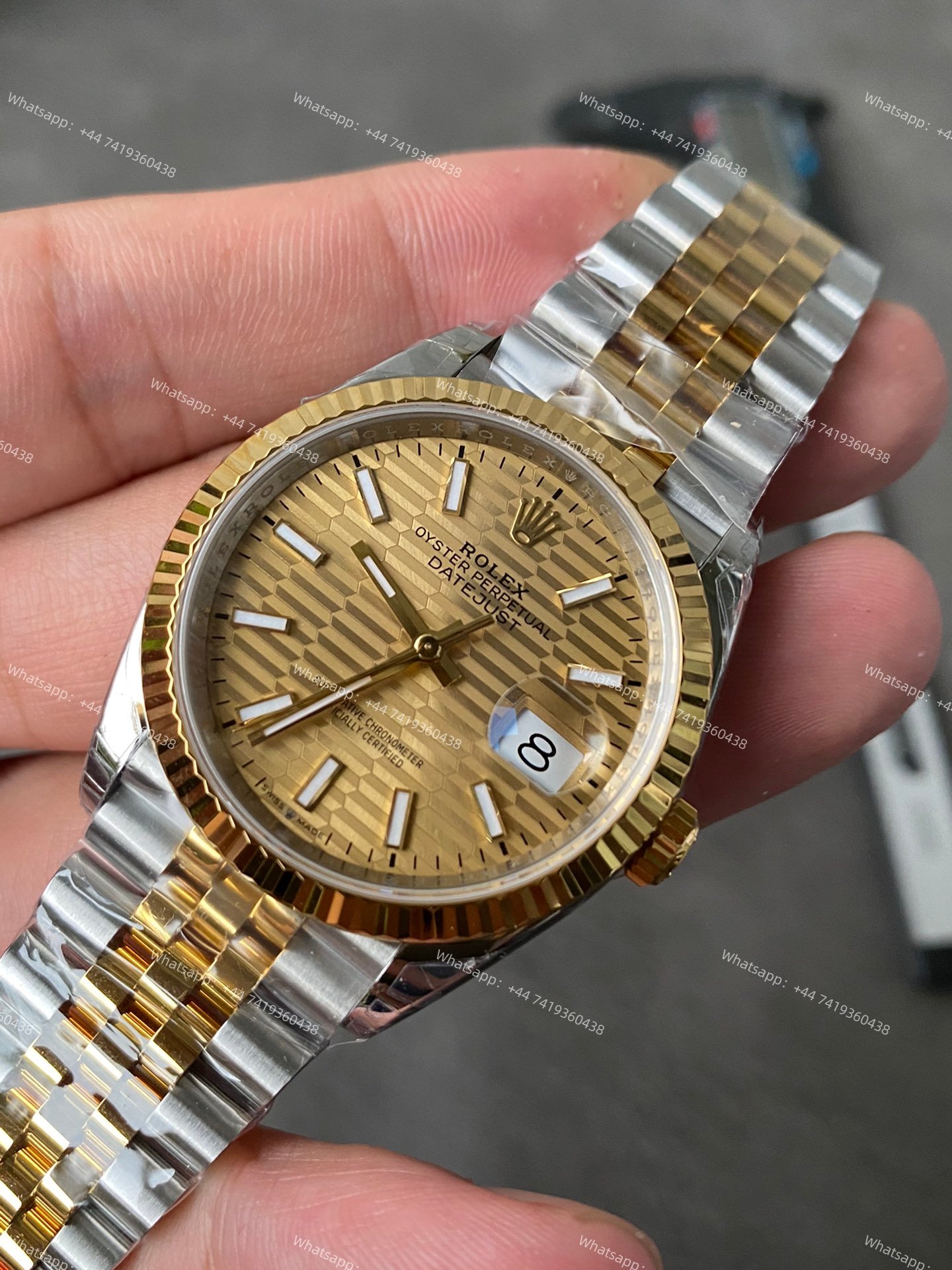 Rolex Datejust M126233-0039 1:1 Replica Water Ripple Gold Dial Jubilee 36MM 3235 Movement Super Clone Watch