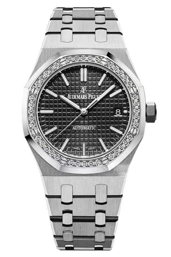 Audemars Piguet Super Clone Royal Oak 15451ST Diamond-Set Bezel Black Dial 37MM